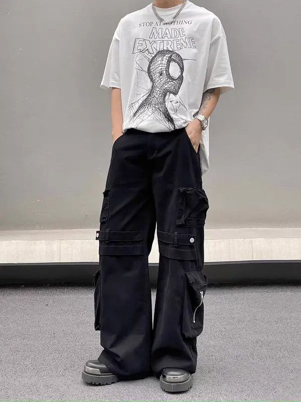 VIBE Black High Street Vintage Loose Casual Pants Size US 32 / EU 48 - 4 Thumbnail