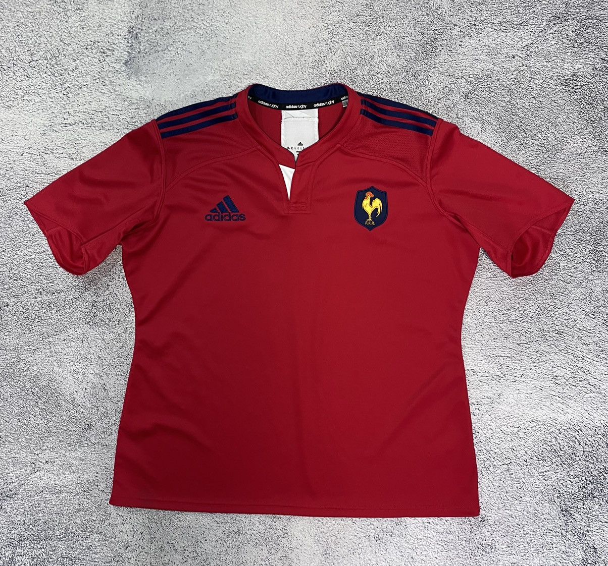 Adidas Adidas Rugby France Jersey Vintage Rare Shirt Red Climacool Size US XXL / EU 58 / 5 - 1 Thumbnail