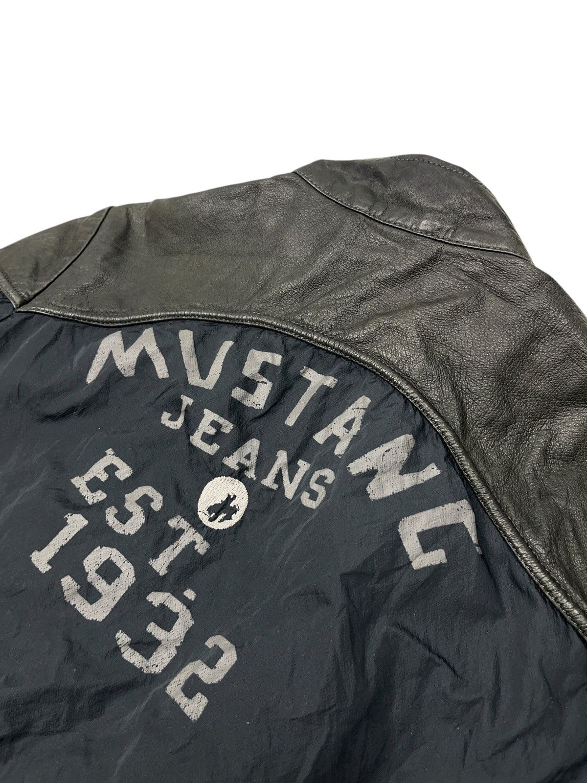 Mustang × Vintage Vintage Mustang Racing Leather Jacket Balenciaga Style Size US M / EU 48-50 / 2 - 8 Thumbnail