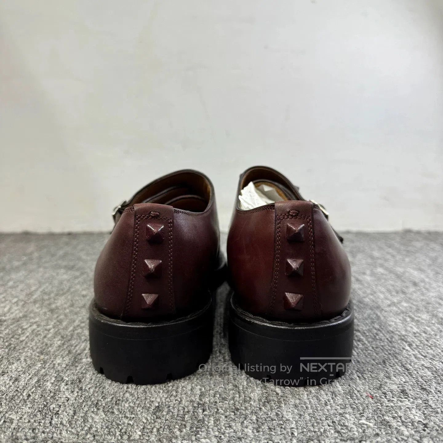 Valentino Brown Leather Formal Buckle Shoes Size 8. Size US 8 / EU 41 - 3 Thumbnail