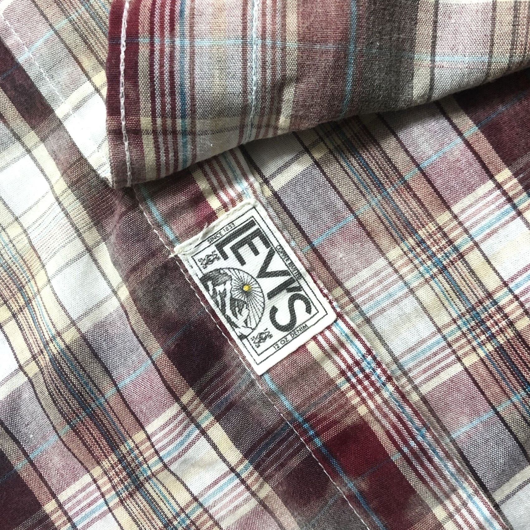 Levi's Levis Acid Wash Plaid Mens L Modern Pearl Snap Western Cowboy Long Sleeve Shirt Size US L / EU 52-54 / 3 - 5 Thumbnail