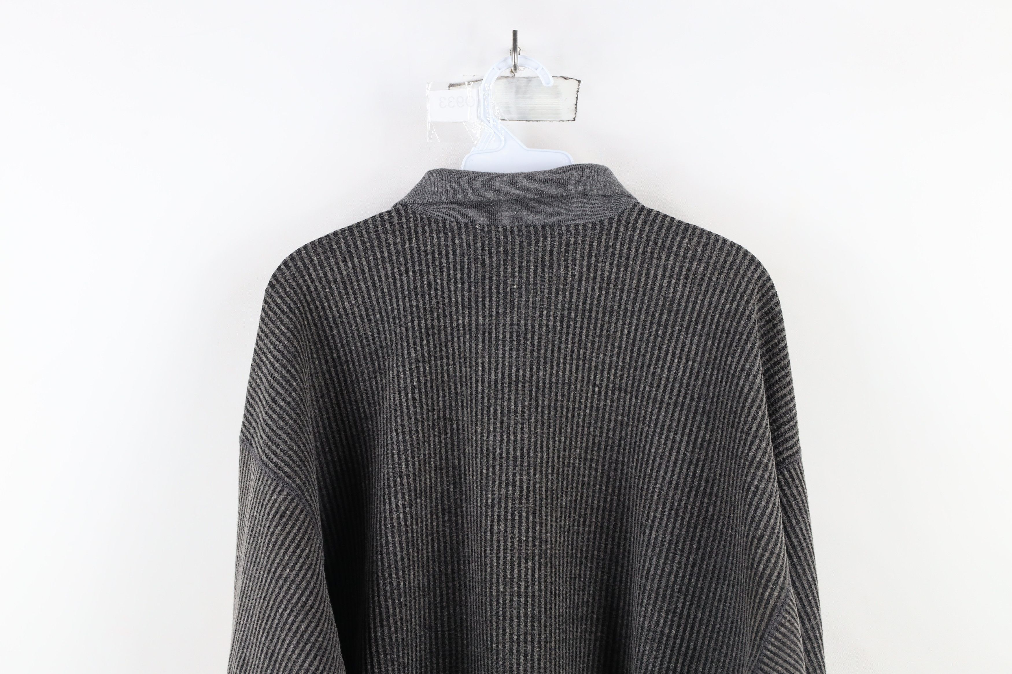 Vintage Vintage 90s Streetwear Ribbed Knit Pullover Long Sleeve Polo Size US L / EU 52-54 / 3 - 8 Thumbnail