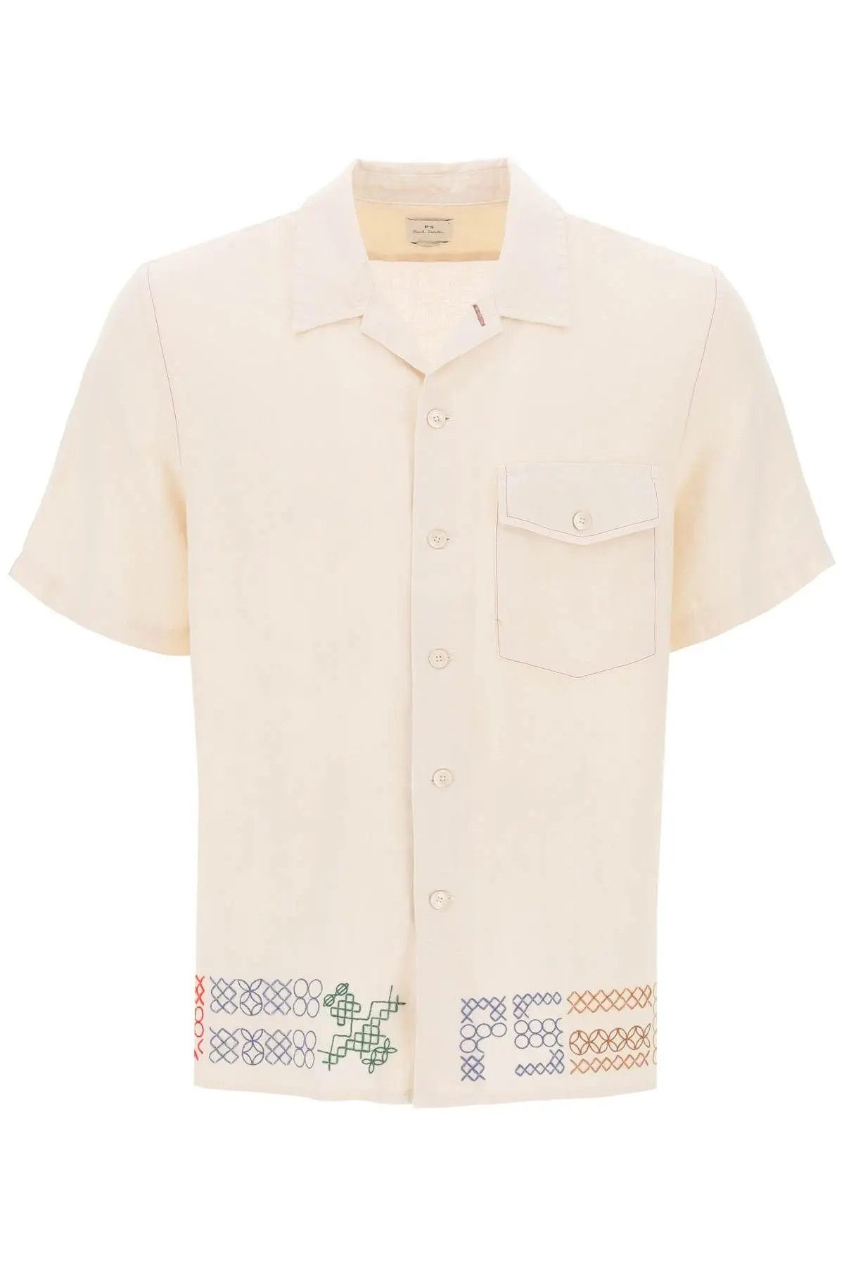 image of Paul Smith O1S22I1N0324 Bowling Shirt In Beige, Men's (Size XL)