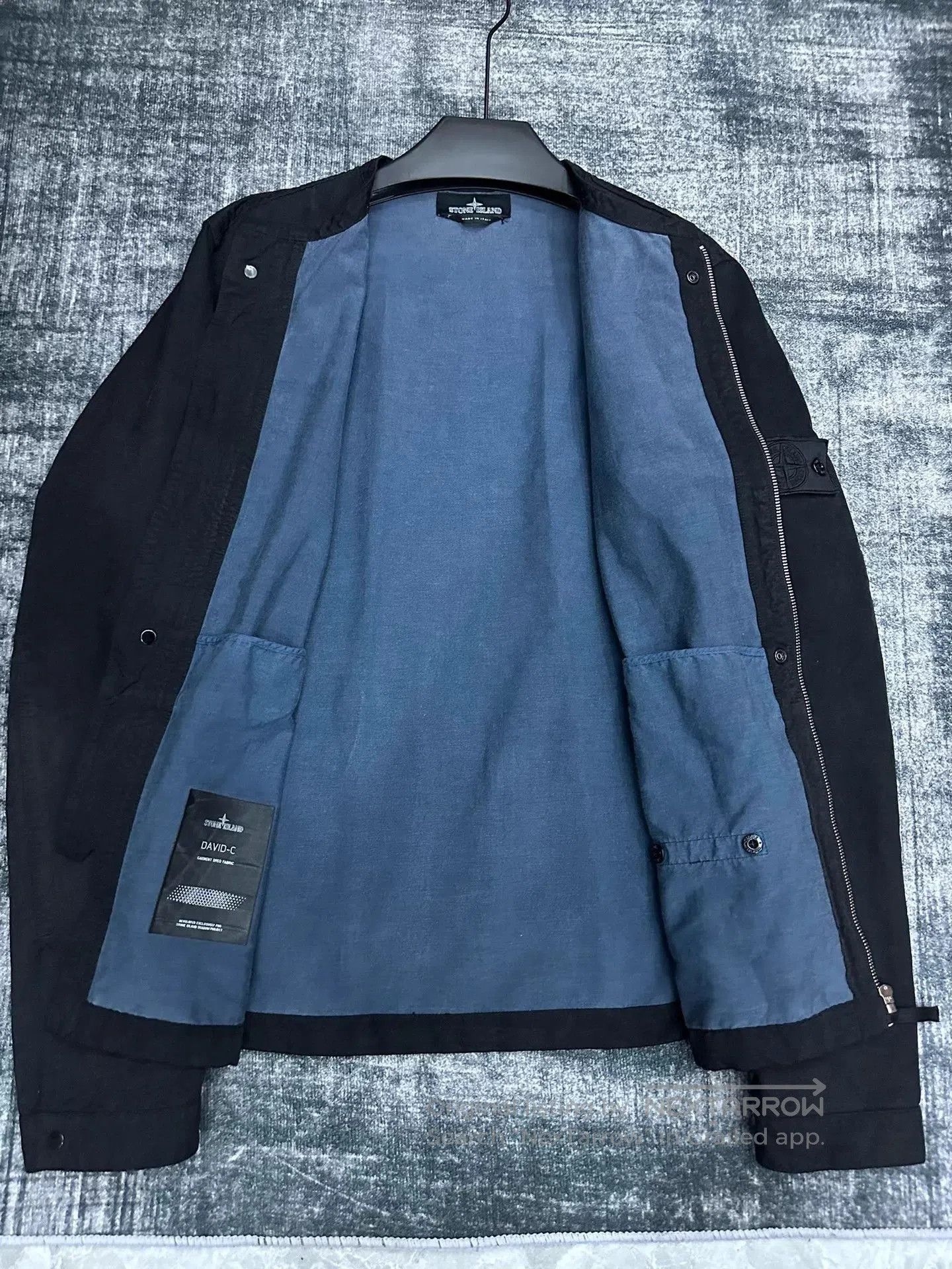 Stone Island Black Zip-Front Bomber Jacket with Sleeve Patch. Size US XL / EU 56 / 4 - 4 Thumbnail