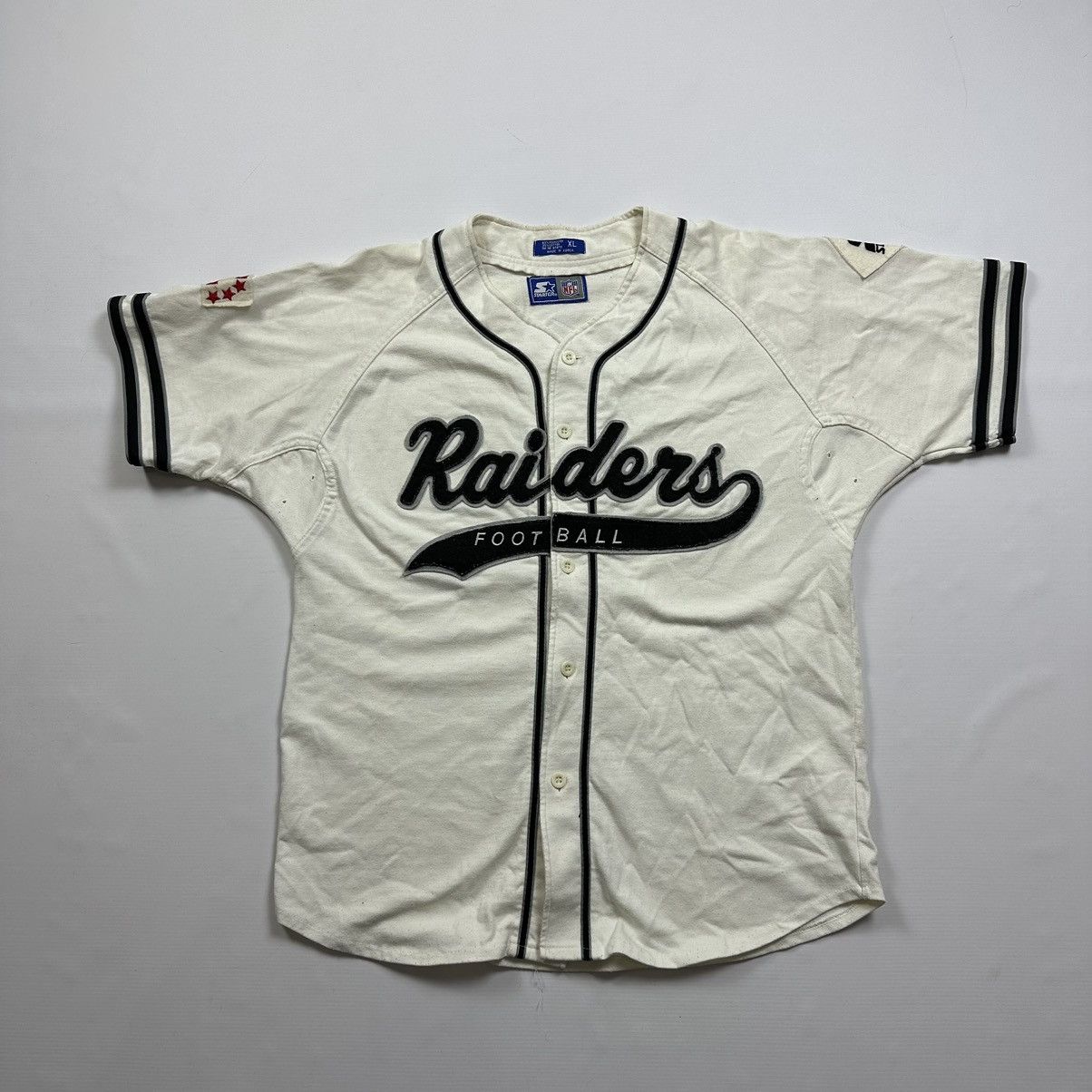 image of Vintage Oakland Raiders Football-Nfl Starter Jersey in White, Men's (Size XL)