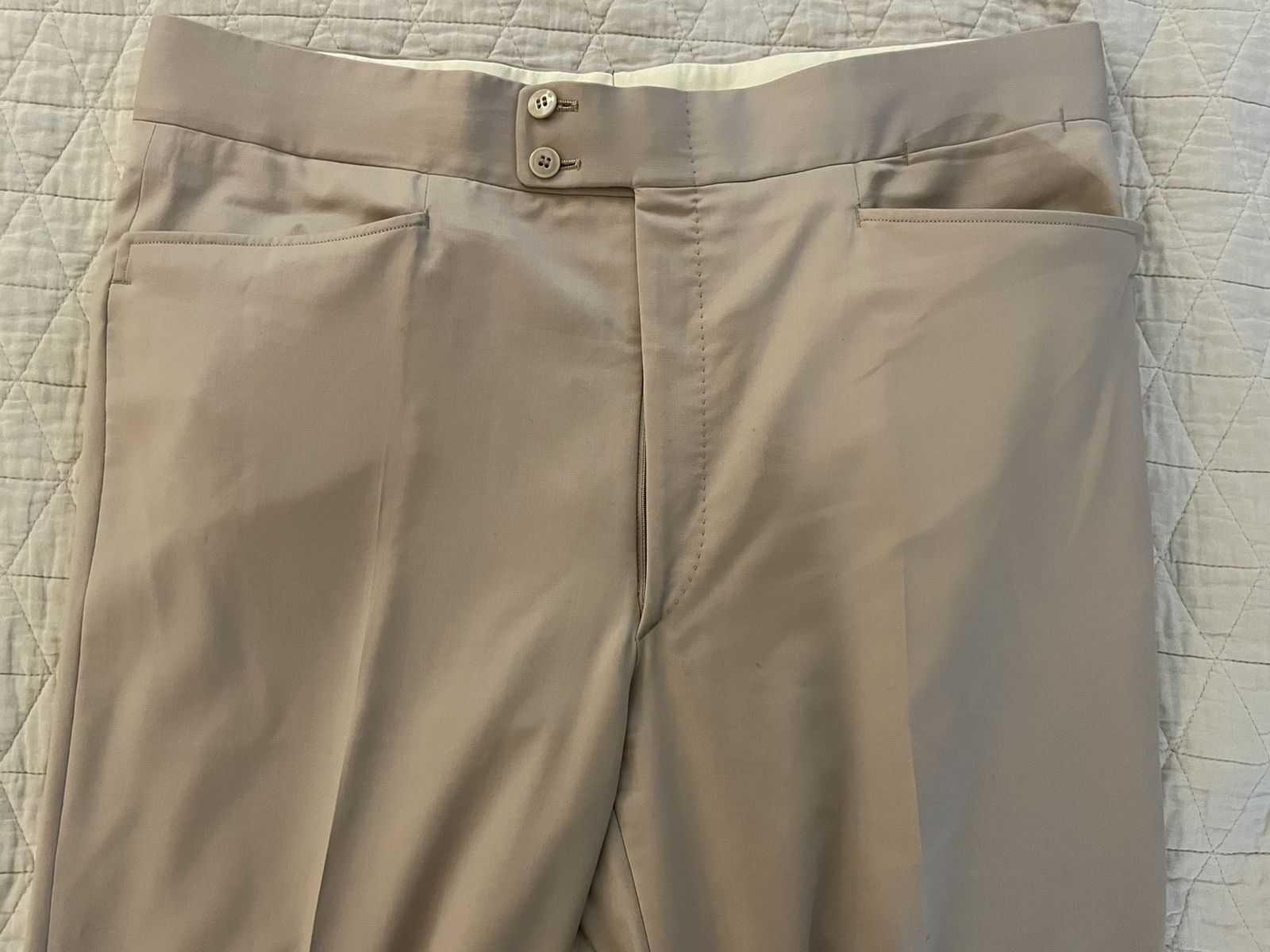 Brioni Flat Front Western Pocket Tropical Weight Wool Trouser Size 38R - 6 Thumbnail