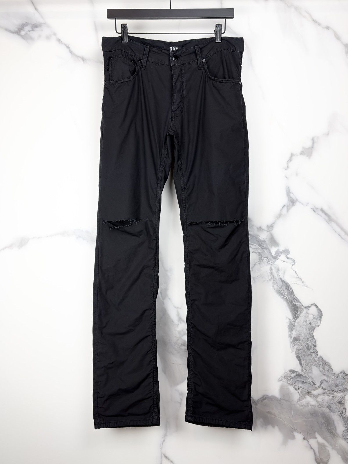 Raf Simons Raf By Raf Simons Slit Knee Distressed Double Layered Pants Size US 32 / EU 48 - 1 Thumbnail