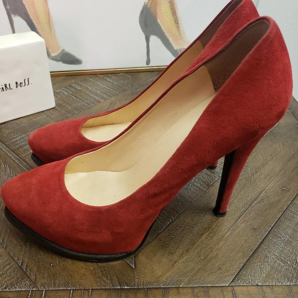 Guess GUESS Red Suede Pumps Size US 8.5 / IT 38.5 - 4 Thumbnail
