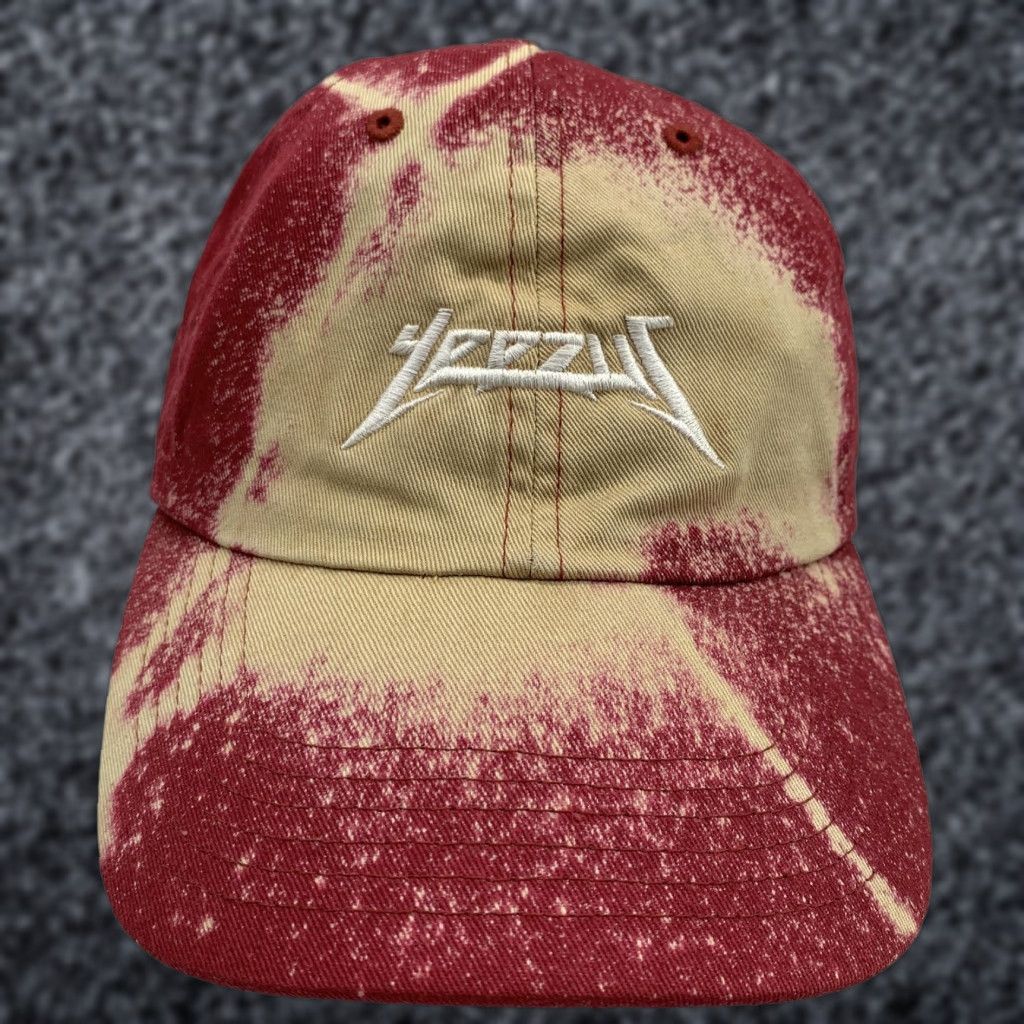 Logo 7 Yeezus Hat Cap Baseball Red Twill Strap Back Mens One Size Adjustable Logo Bleach Wash Front Yeezus Wordmark Modern Streetwear Summer Casual Mens Cap Size ONE SIZE - 1 Thumbnail
