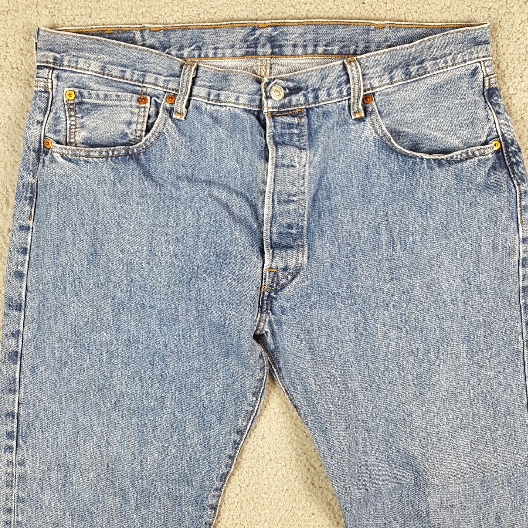 Levi's VINTAGE Levi's 501 Jeans Mens 38x30 Stonewash Button-Fly Classic Denim Blue 5-Pocket Western Workwear 00s 90s Rock Grunge Retro Denim Jeans Mens Size US 38 / EU 54 - 4 Thumbnail