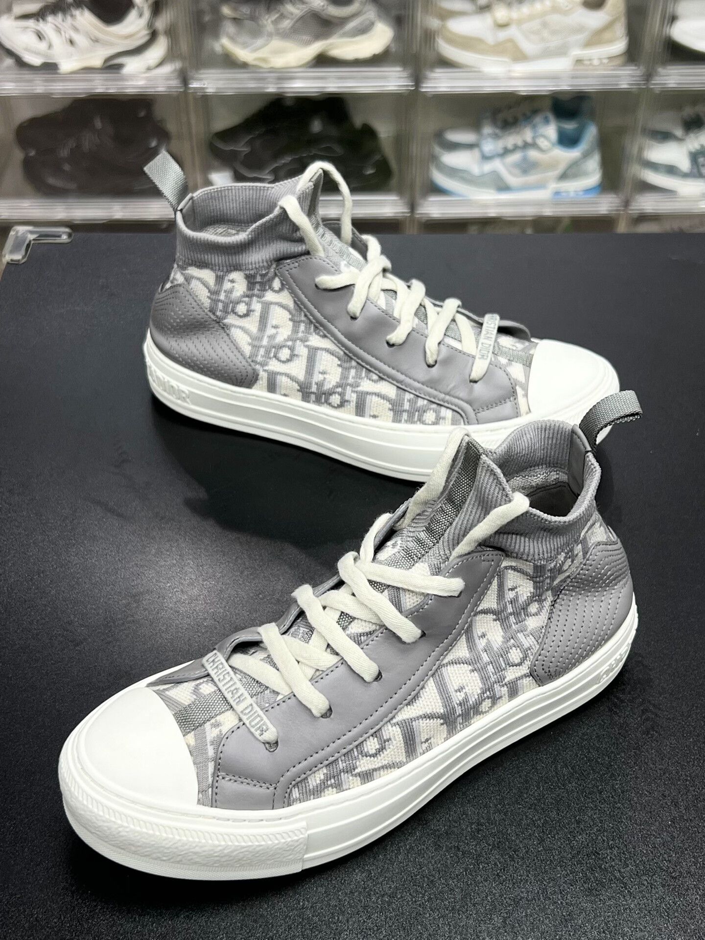 Dior Dior Gray Hitop Sneakers us_7 Women Size US 7 / IT 37 - 1 Thumbnail