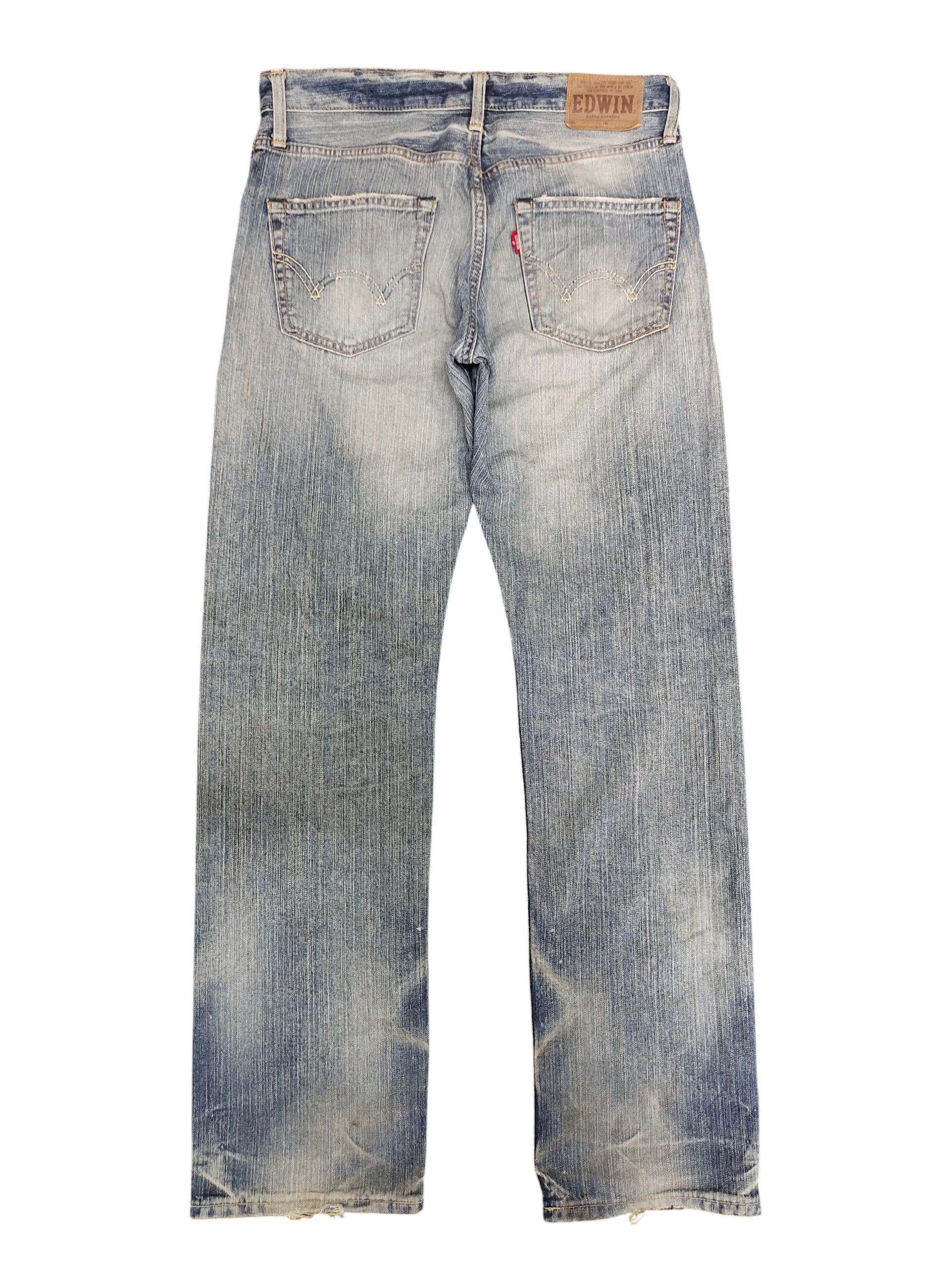 Kapital Vintage 90s Edwin Boro Patchwork Clawmark Distress Jeans Size US 30 / EU 46 - 8 Thumbnail
