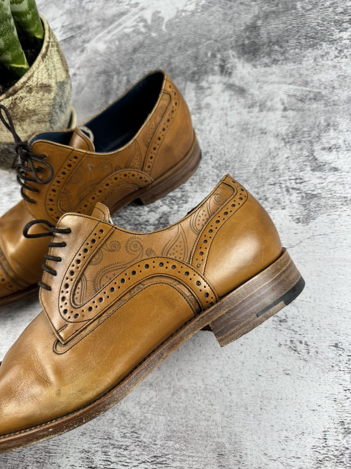 Barker Barker Nova Leather Brounge Wingtip Classic Shoes Size 10 Size US 10 / EU 43 - 5 Thumbnail