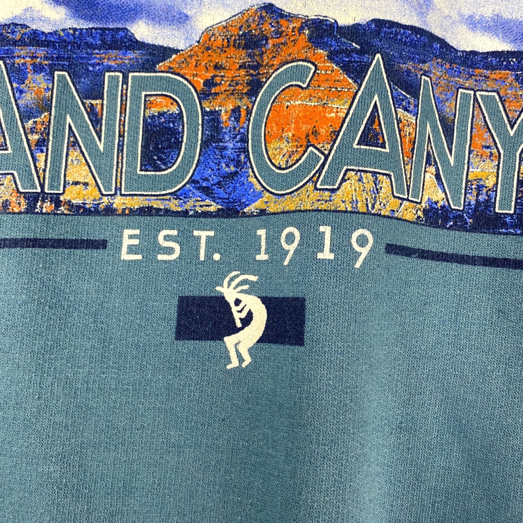 Vintage Fred Harvey Trading Co Sweatshirt Mens M Teal Grand Canyon National Park Size US M / EU 48-50 / 2 - 4 Thumbnail