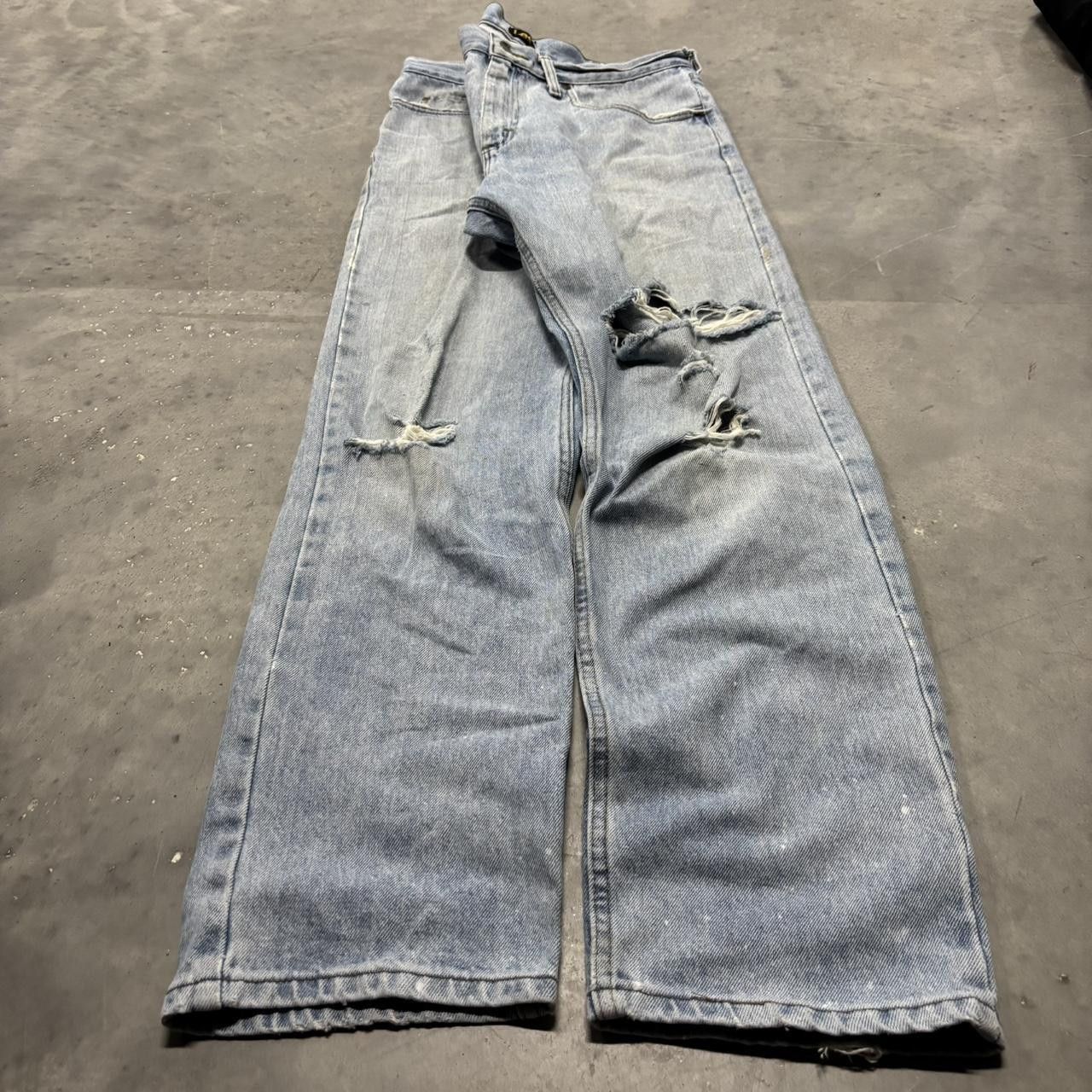 Japanese Brand × Vintage Crazy Vintage Y2K/2000s Light Wash Distressed Streetwear Denim Jeans! Size US 34 / EU 50 - 3 Thumbnail