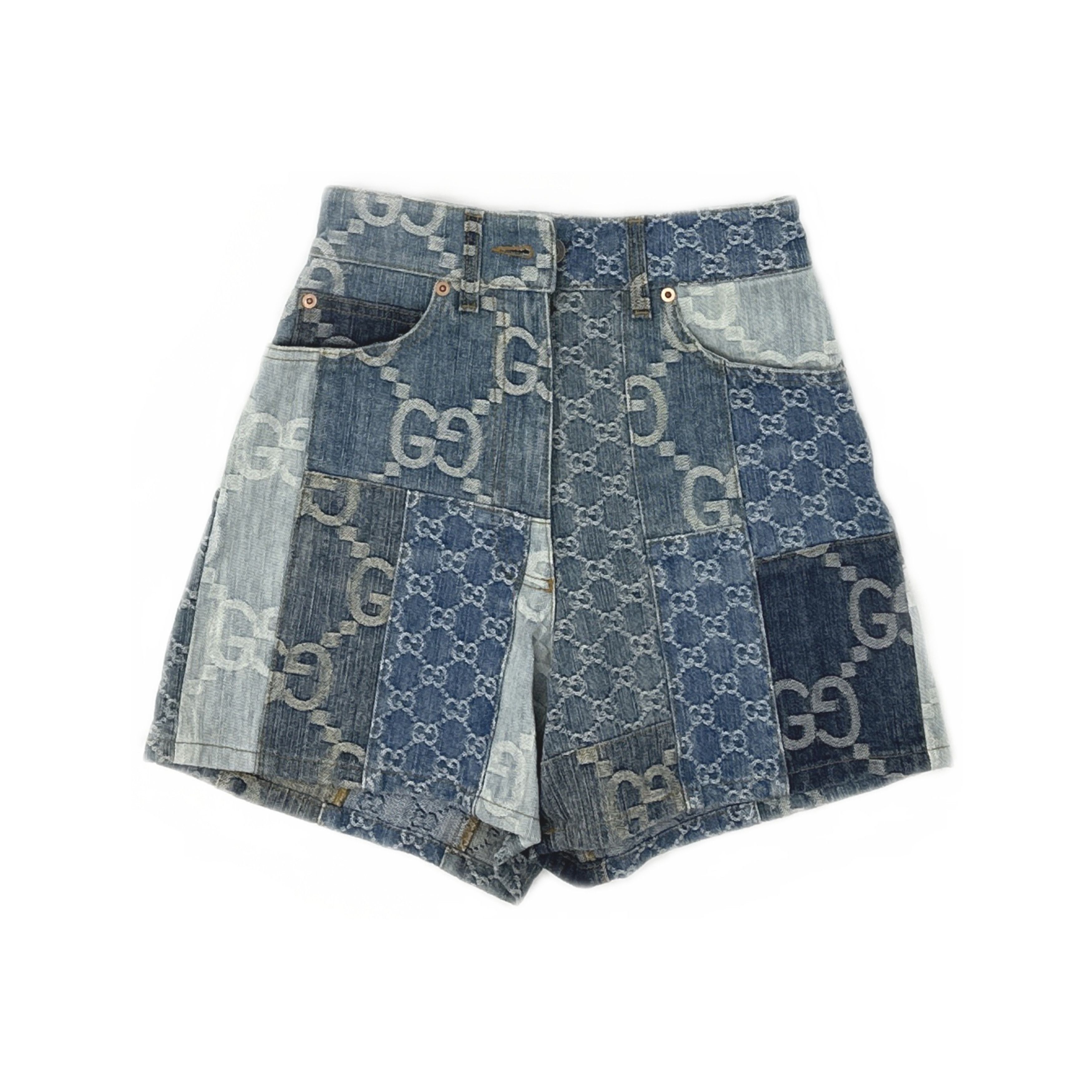 Gucci Gucci GG Monogram Patchwork Shorts Size 23 Size 23" - 1 Thumbnail