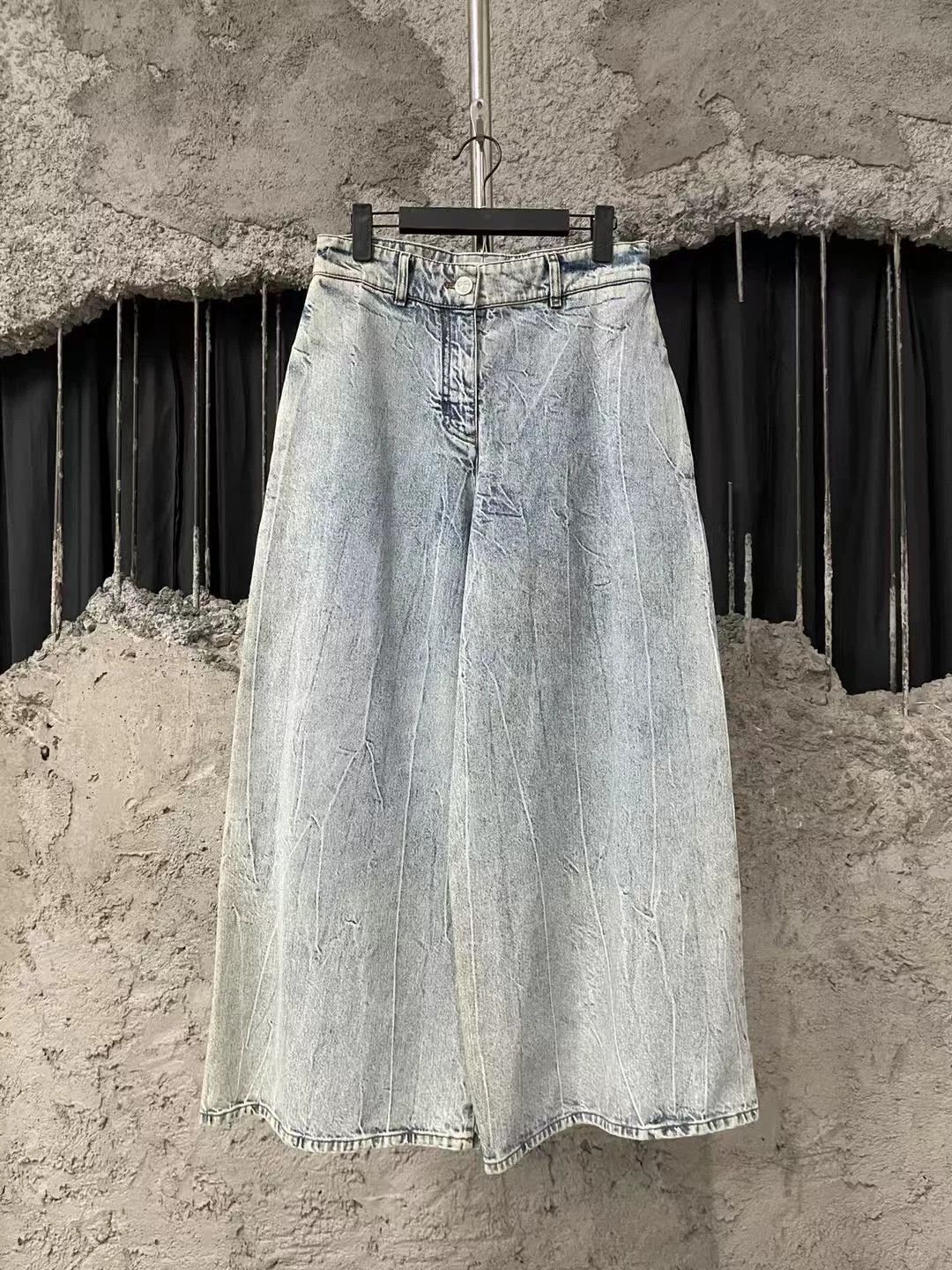 Chanel Denim Wide-Leg Pants