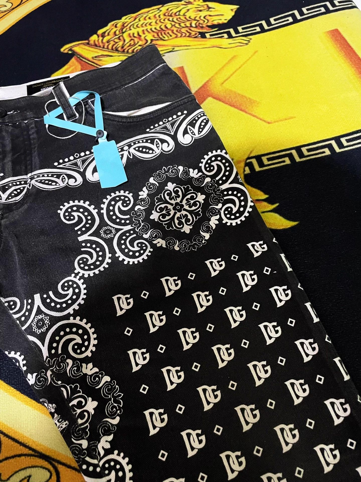Dolce & Gabbana D&G Blog Crown Runway Patterned Jeans 54 Size US 38 / EU 54 - 4 Thumbnail