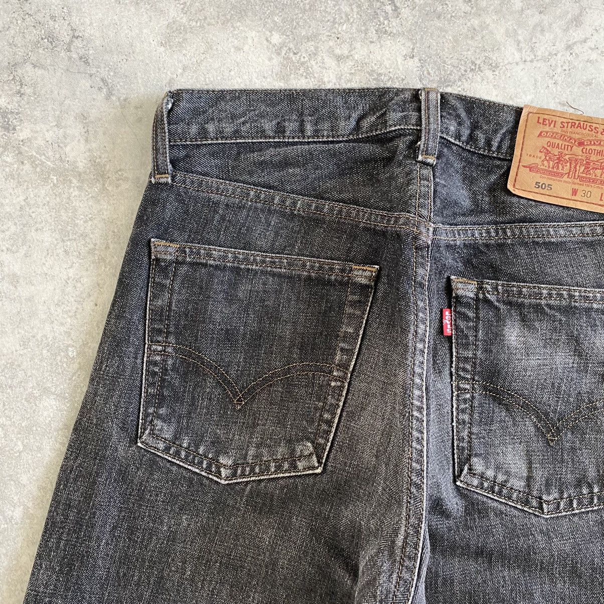 Levi's Vintage 90’s Levis 505 Washed Black Denim Jeans Size US 30 / EU 46 - 21 Thumbnail