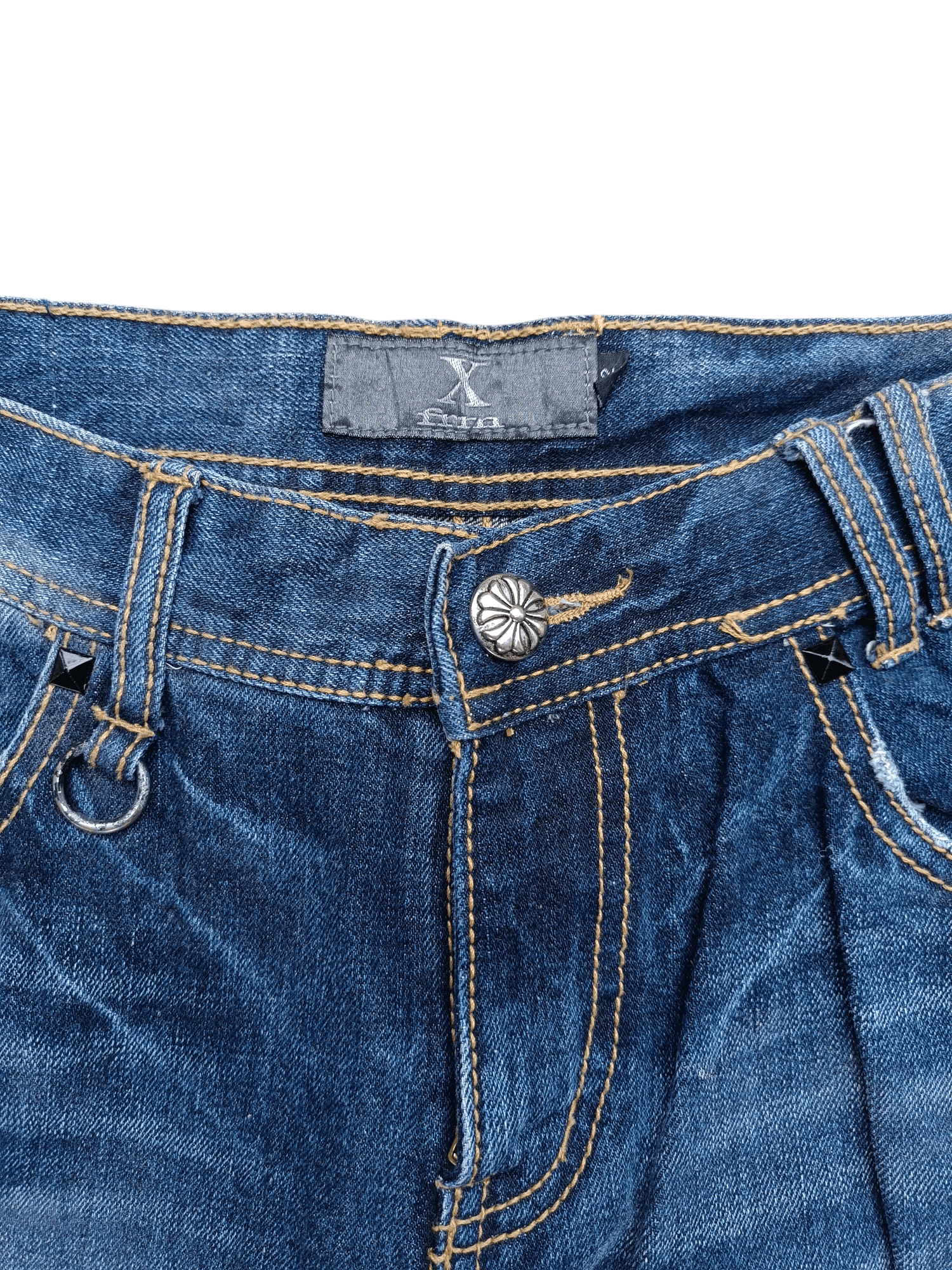 If Six Was Nine × Japanese Brand × Le Grande Bleu (L.G.B.) Vintage Japanese Brand Xfrm Stud Flared Rare Design Jeans Size US 35 - 10 Thumbnail