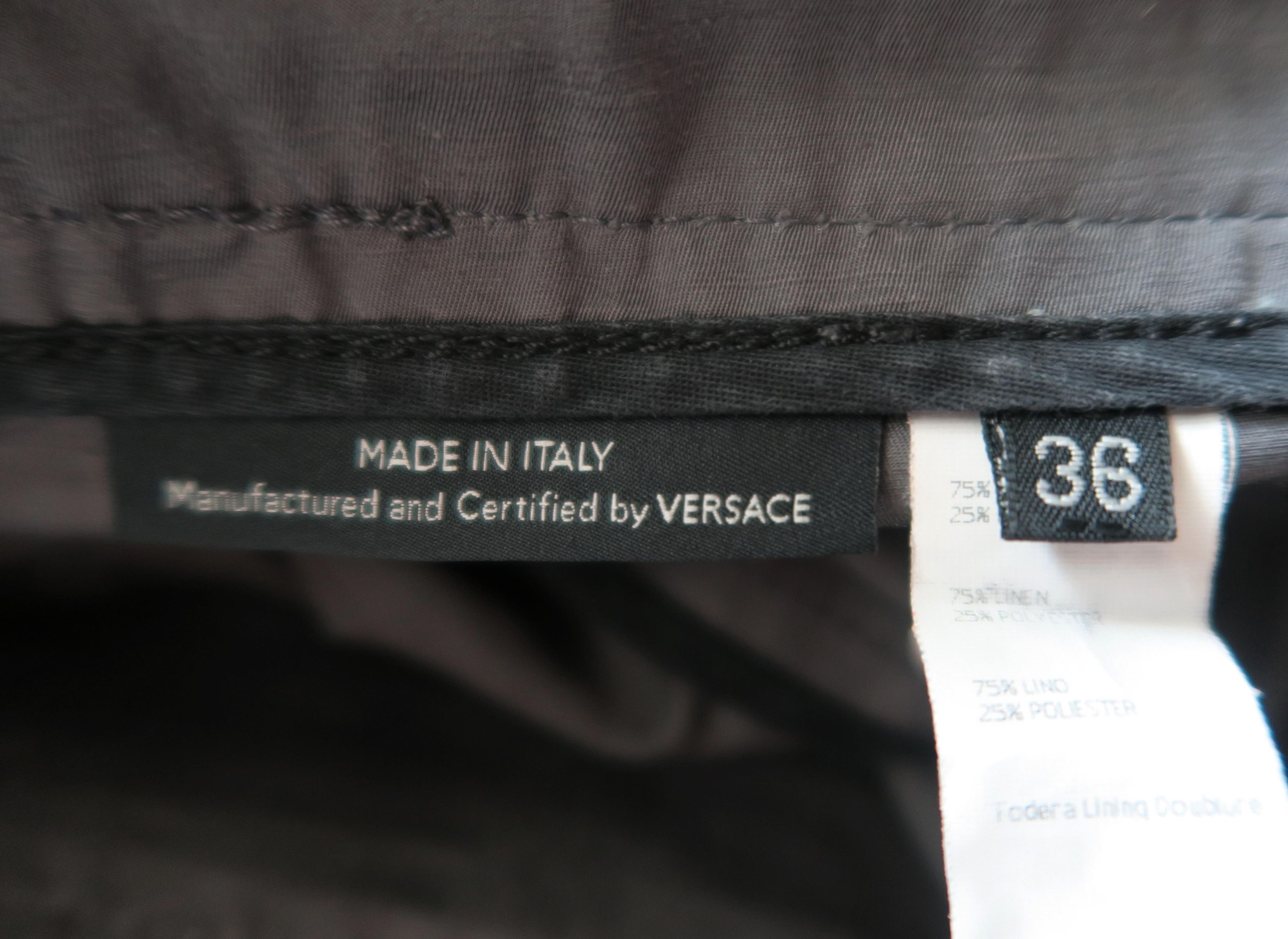 Versace Versace Coated Linen Blend Shorts Size US 36 / EU 52 - 8 Thumbnail