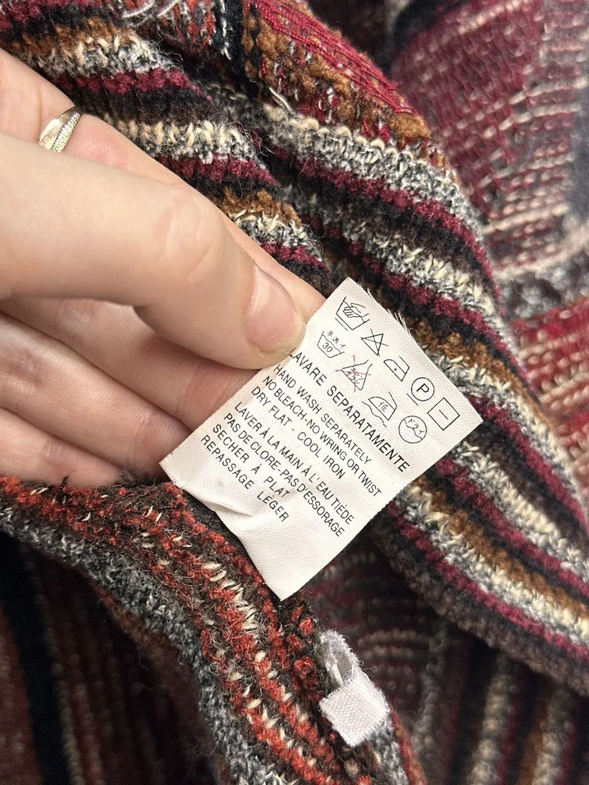 Raf Simons Vintage RAF Simons style Diesel Y2k Red Knit Sweater Wool Size US L / EU 52-54 / 3 - 8 Thumbnail