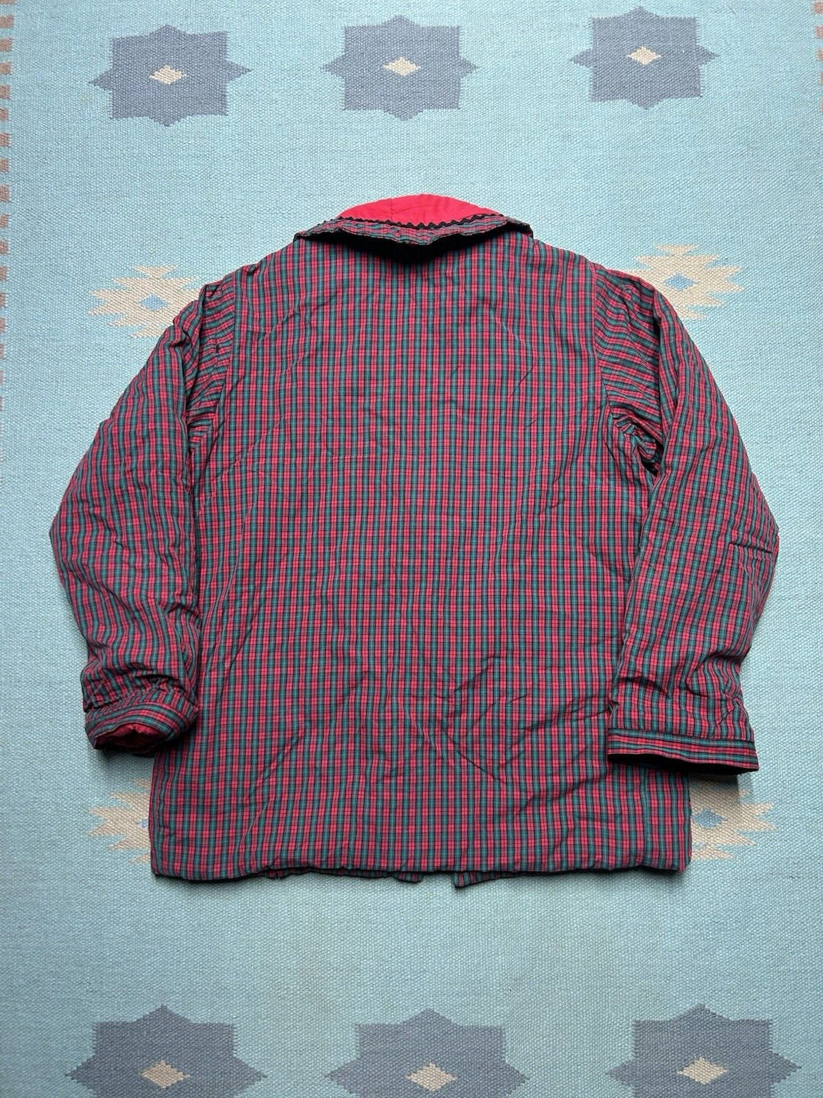 Vintage 50s quilt lined jacket crown zip 3 pocket cotton plaid S/M? Size US M / EU 48-50 / 2 - 8 Thumbnail