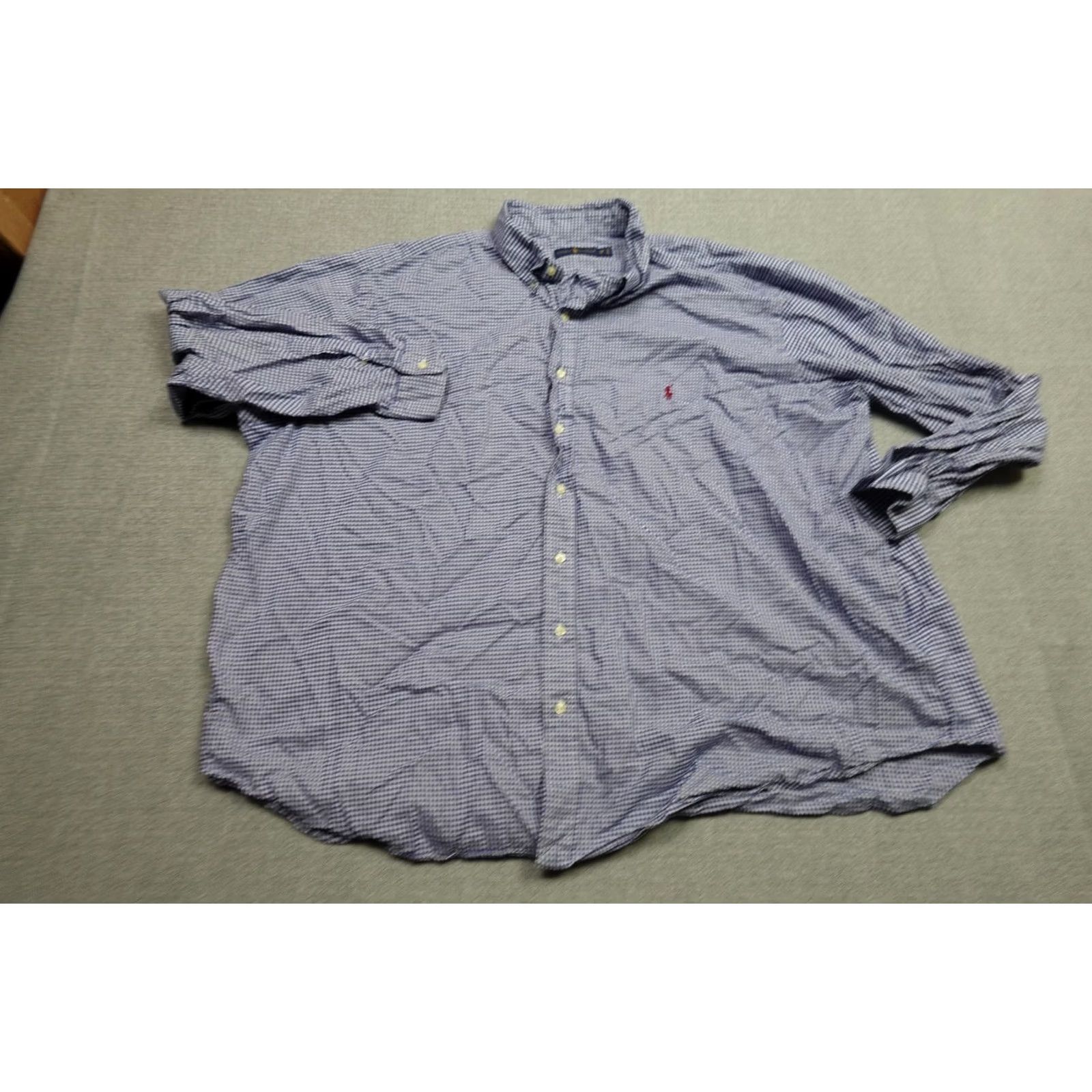 Ralph Lauren Ralph Lauren Dress Shirt Mens 4XB Blue Check Long Sleeve Button-Down Casual Size US XXL / EU 58 / 5 - 3 Thumbnail