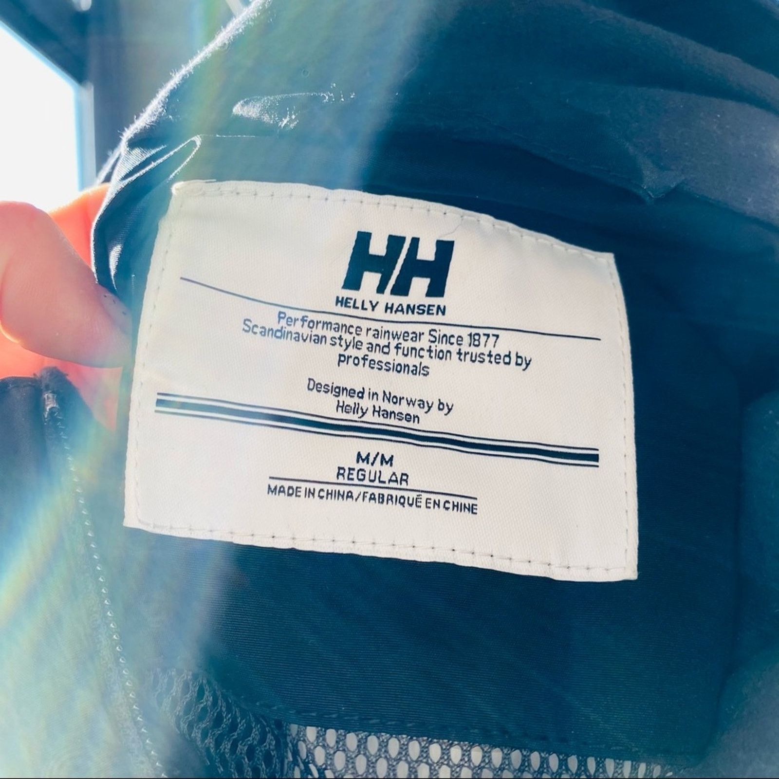 HELLY HANSEN NORDSTROM Black Hooded Rain Jacket Coat Anorak