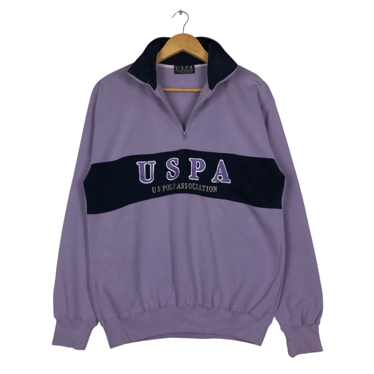 Vintage Vintage USPA us polo Half zip jumper Sweatshirt Medium Size US M / EU 48-50 / 2 - 9 Thumbnail