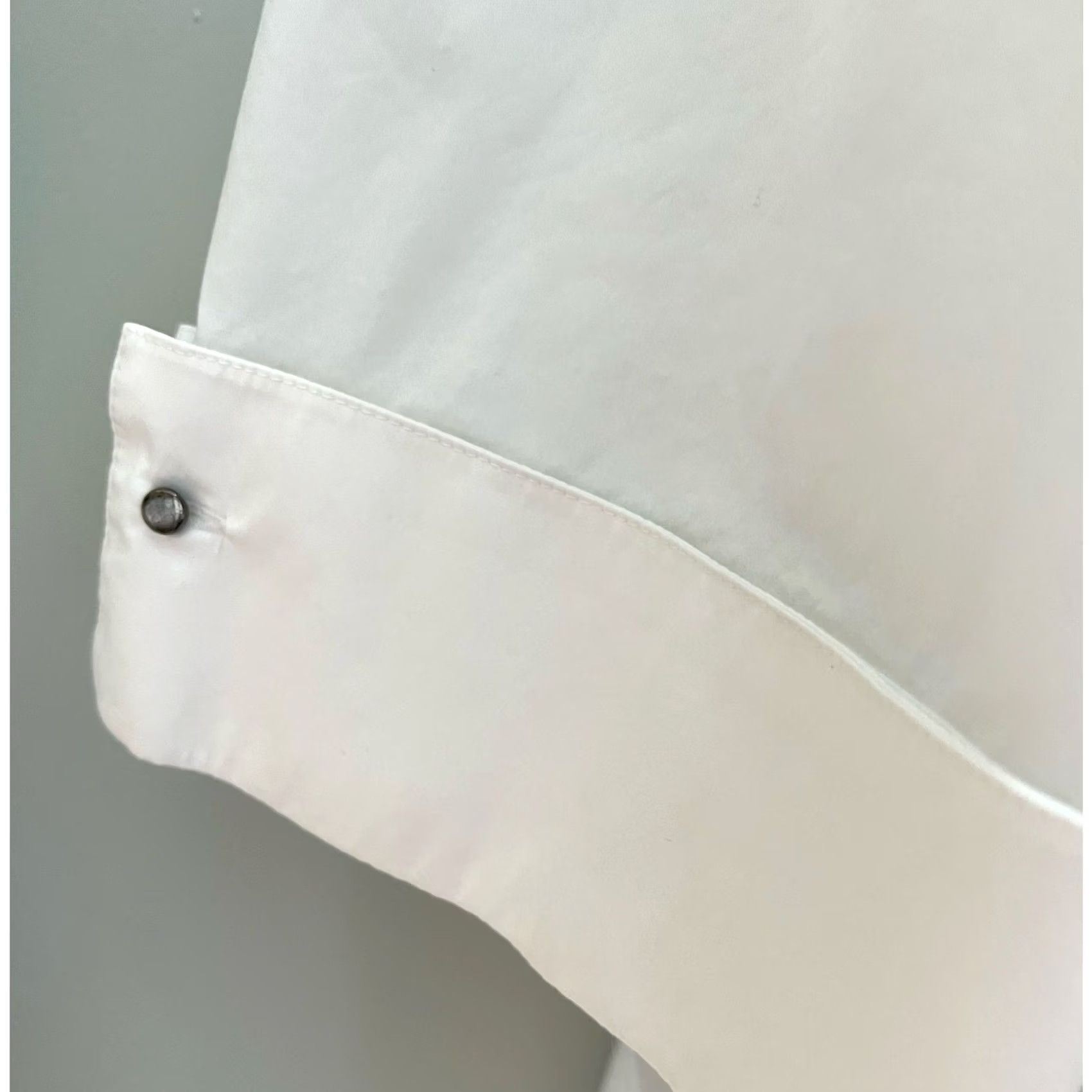 Vintage Ming Wang Blouse Womens XL White Stretch Cotton 3/4 Sleeve Button Front Top Shirt Size XL / US 12-14 / IT 48-50 - 4 Thumbnail