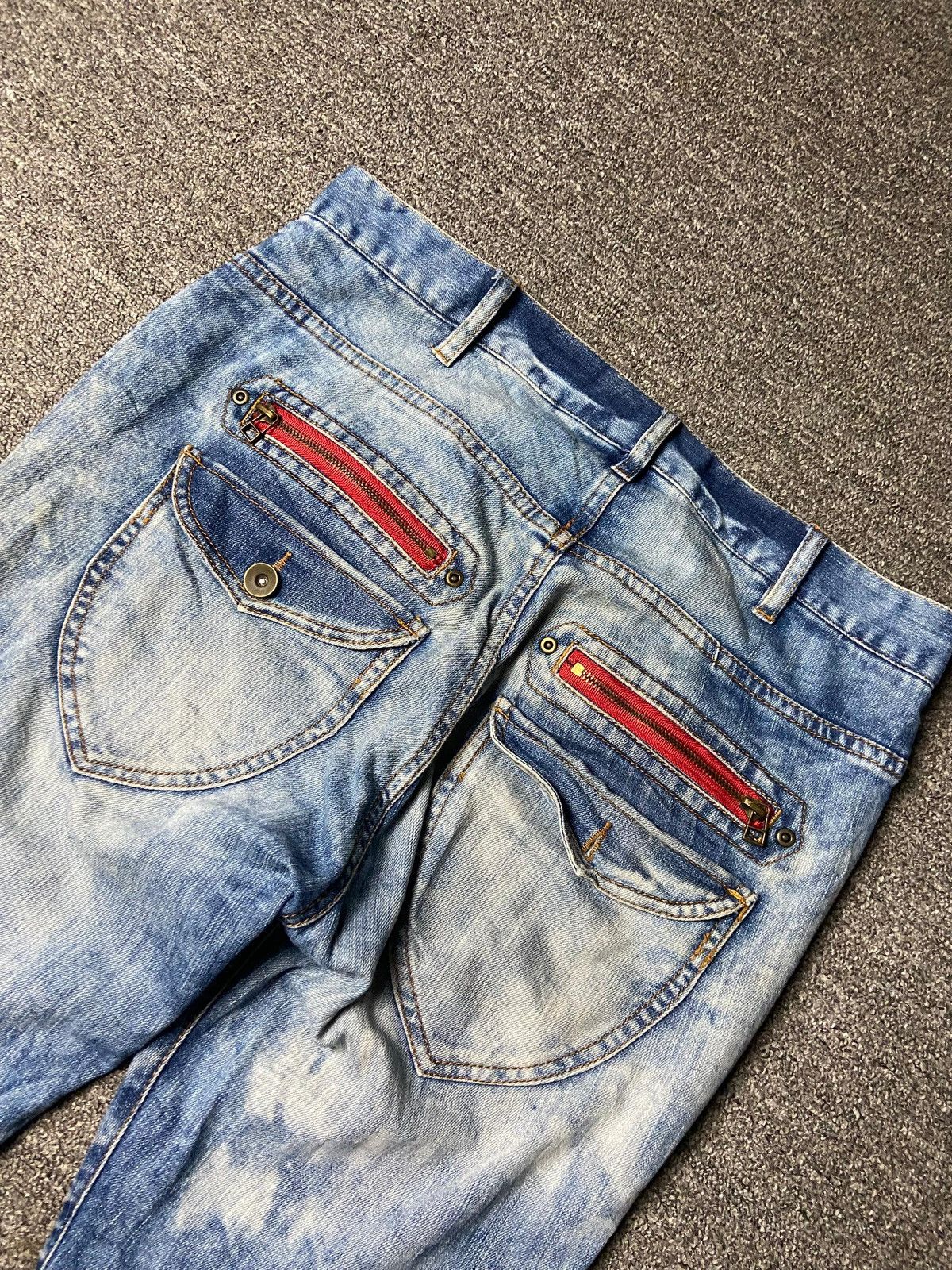 Japanese Brand Basement Wear Acid Wash Distressed Jeans (164) Size US 32 / EU 48 - 2 Thumbnail