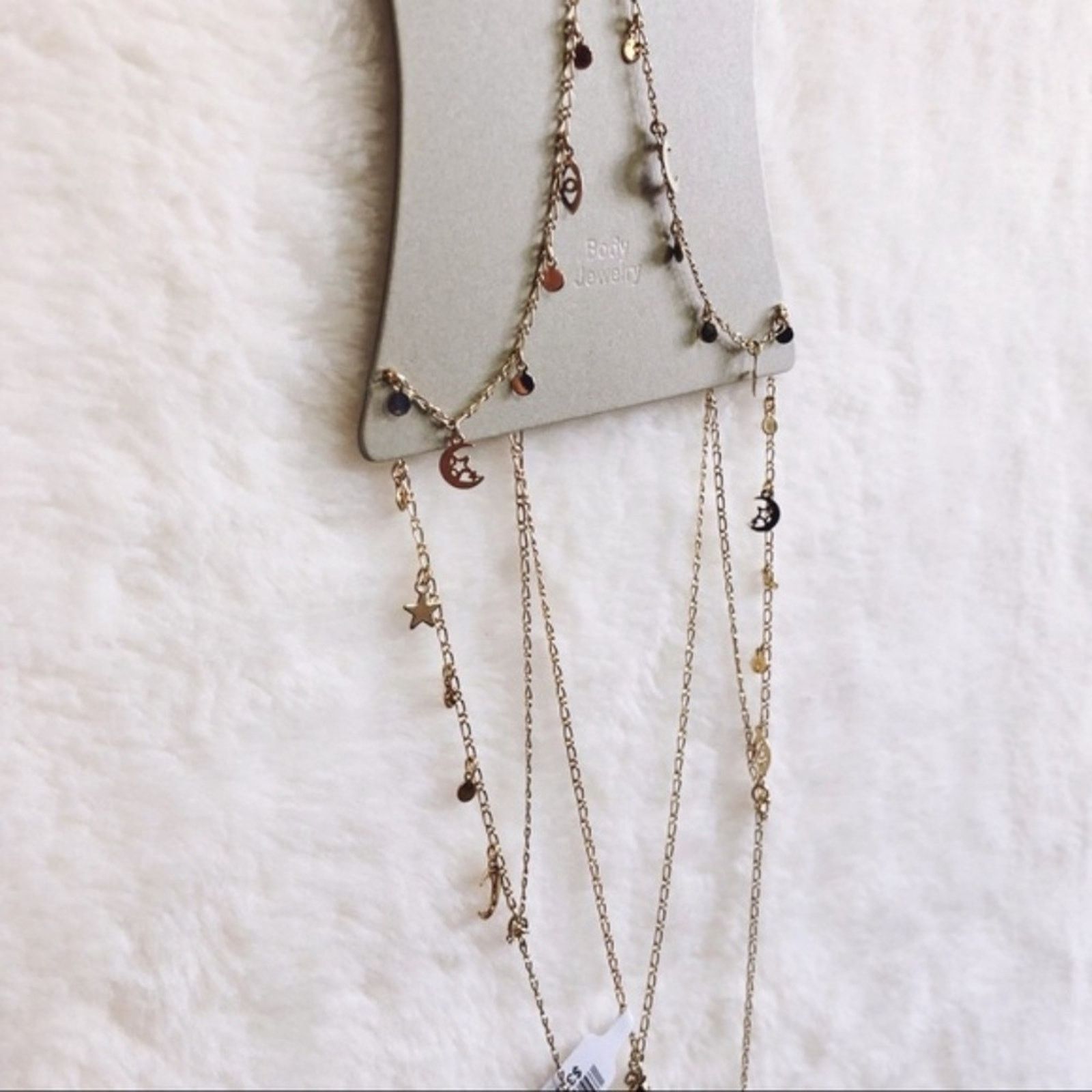 Urban Outfitters Urban Outfitter Gold Celestial Icon Bra Body Chain Size ONE SIZE - 6 Thumbnail