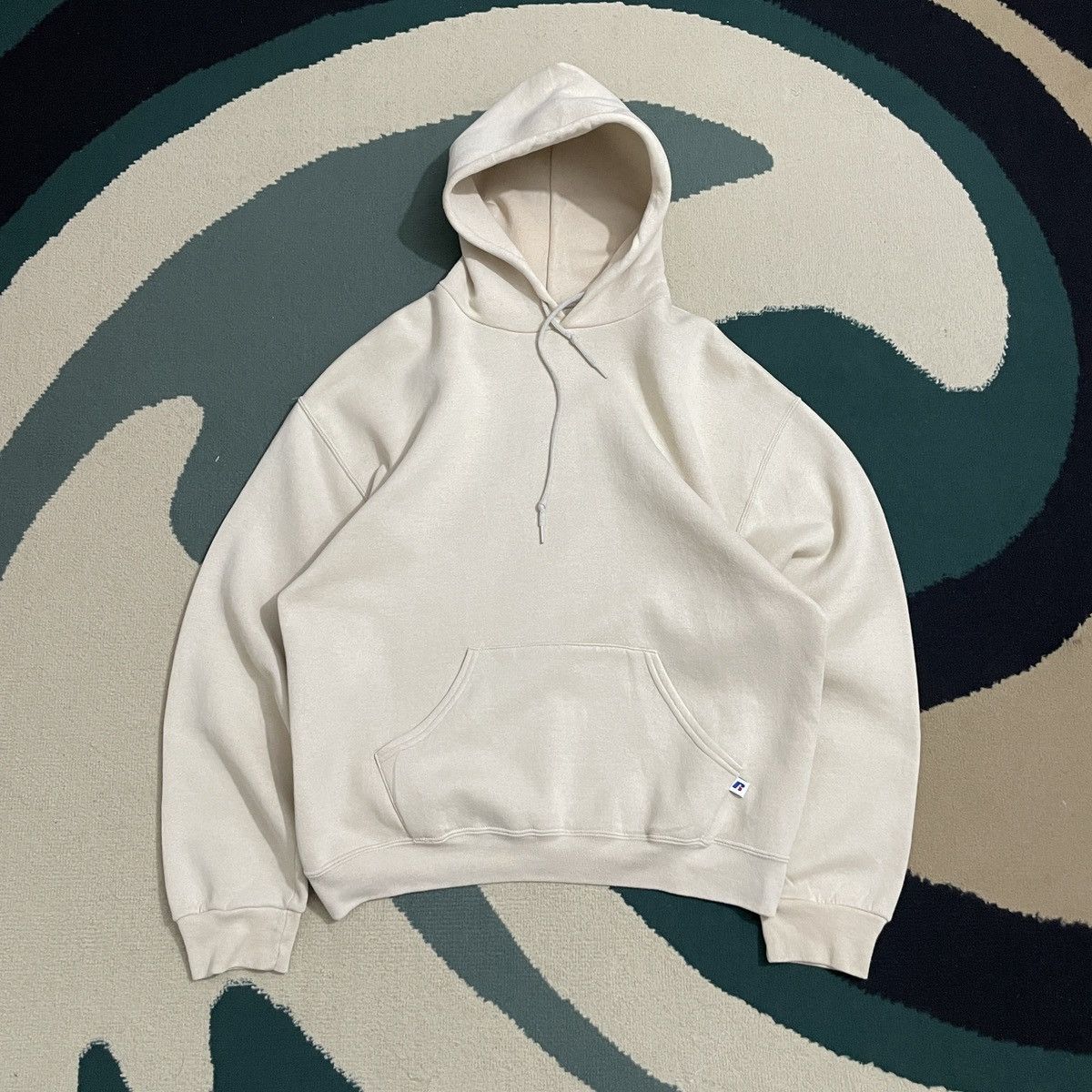 Y2K Russell Athletic Cream Blank Hoodie