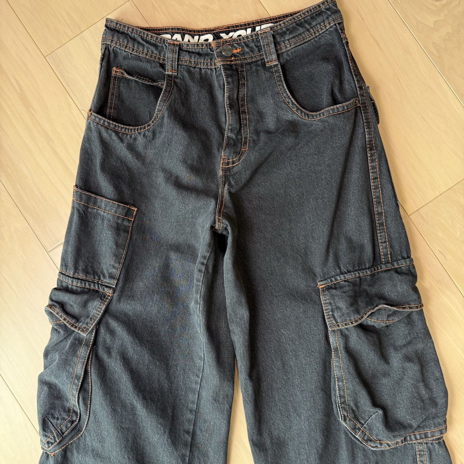 Alabaster Industries ALAB Mega Overheat Cargo Jeans 31 Black Baggy Denim Size US 31 - 4 Thumbnail