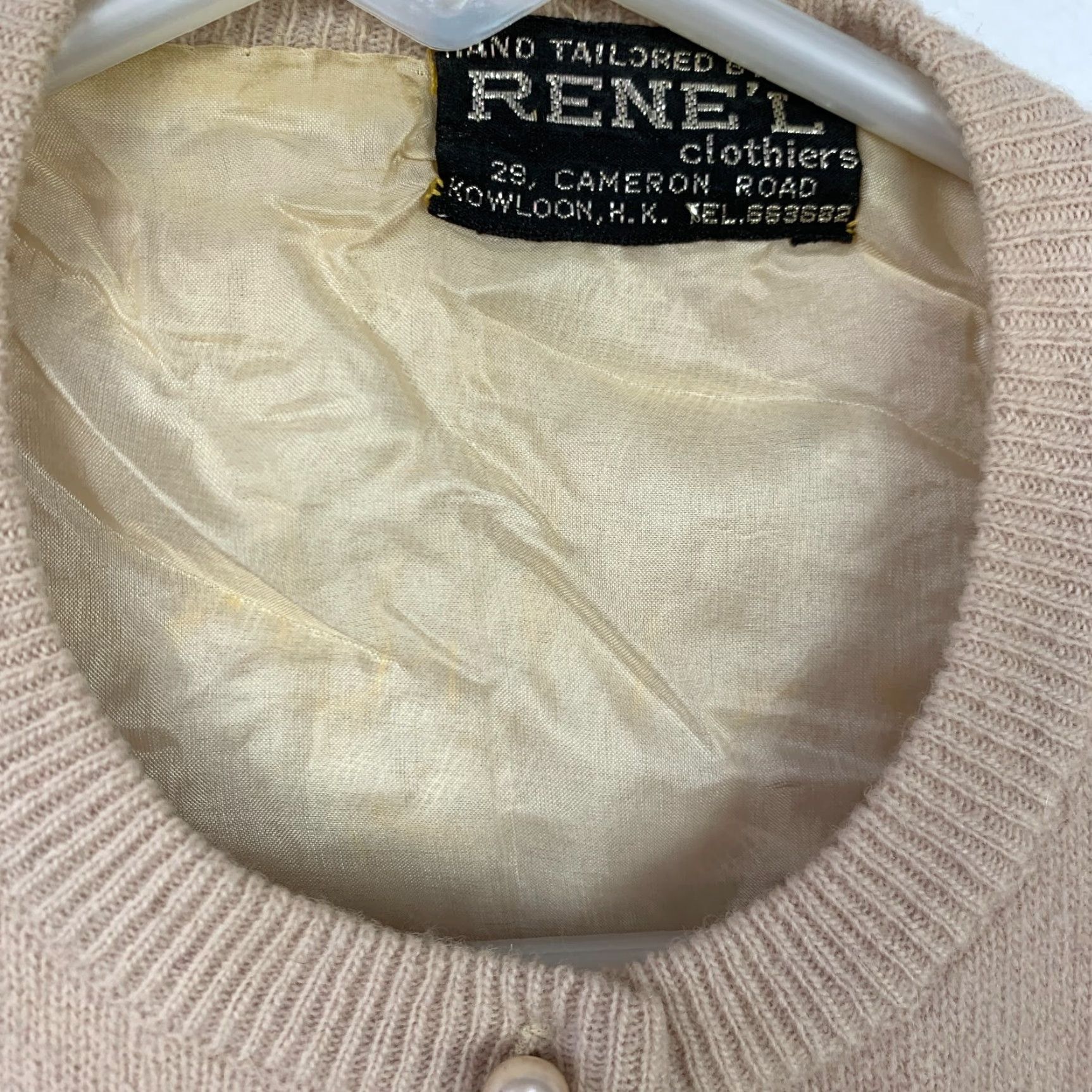 Vintage VINTAGE RENE'L Beaded Cardigan Sweater Shirt Medium Ivory Kowloon Hong Kong 1960s Boho Womens Size S / US 4 / IT 40 - 4 Thumbnail