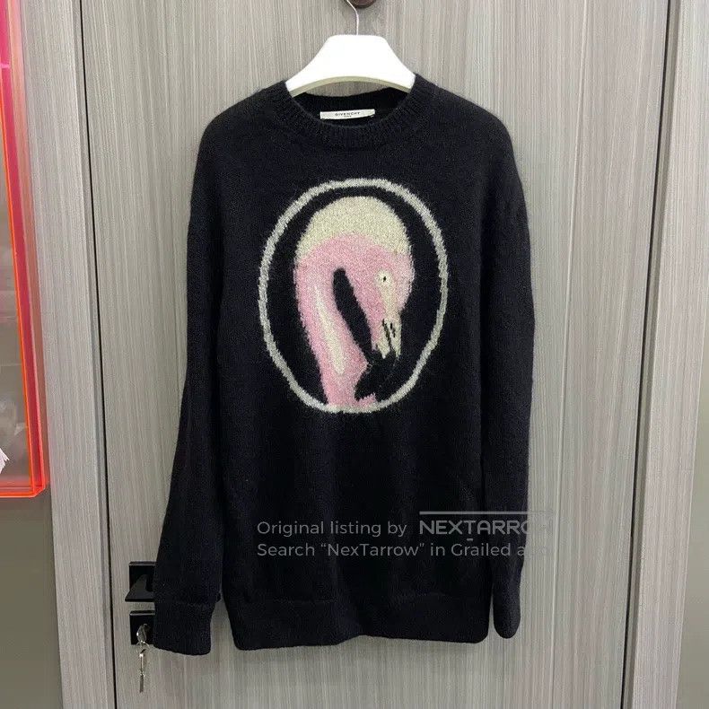 Givenchy Givenchy Black Flamingo Pattern Crewneck Sweater Size US S / EU 44-46 / 1 - 1 Thumbnail