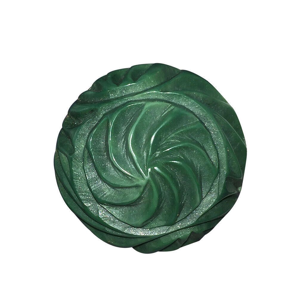 Designer Green Carved Dome Button Bakelite Earrings Size ONE SIZE - 2 Thumbnail