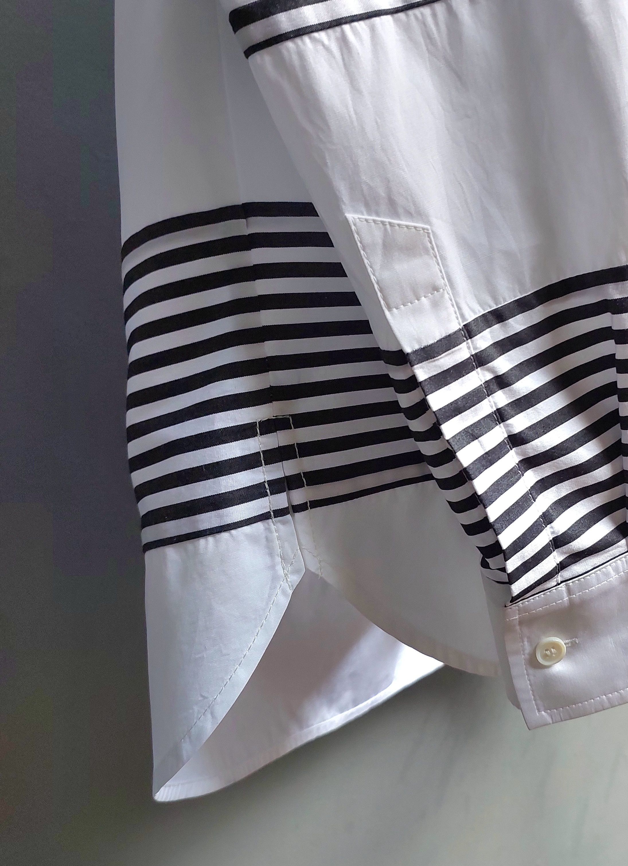 Juun.J Juun J Striped Panel Button-Down Shirt Size US S / EU 44-46 / 1 - 7 Thumbnail