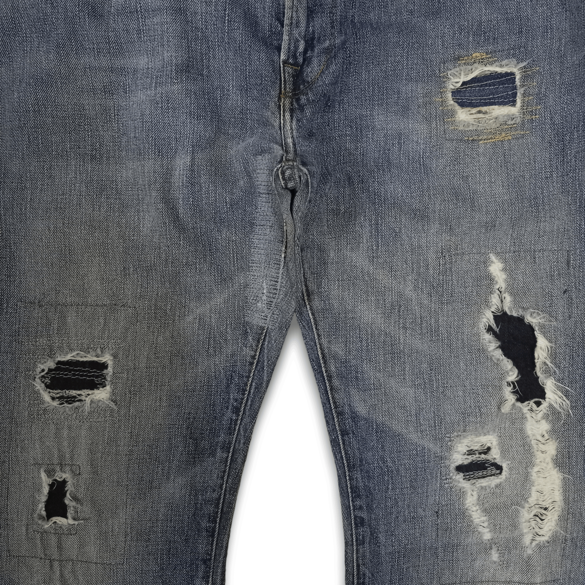 Tommy Hilfiger Vintage Tommy Hilfiger Blue Wash Ripped Patched Jeans 37x33 Size US 37 - 5 Thumbnail
