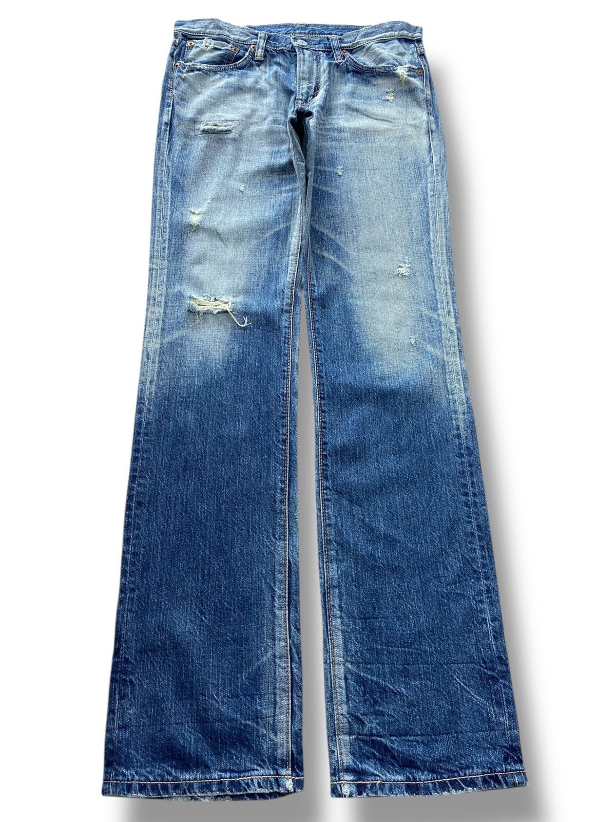 Edwin Edwin Faded Wash Ripped Style Straight Leg Jeana Size US 32 / EU 48 - 1 Thumbnail
