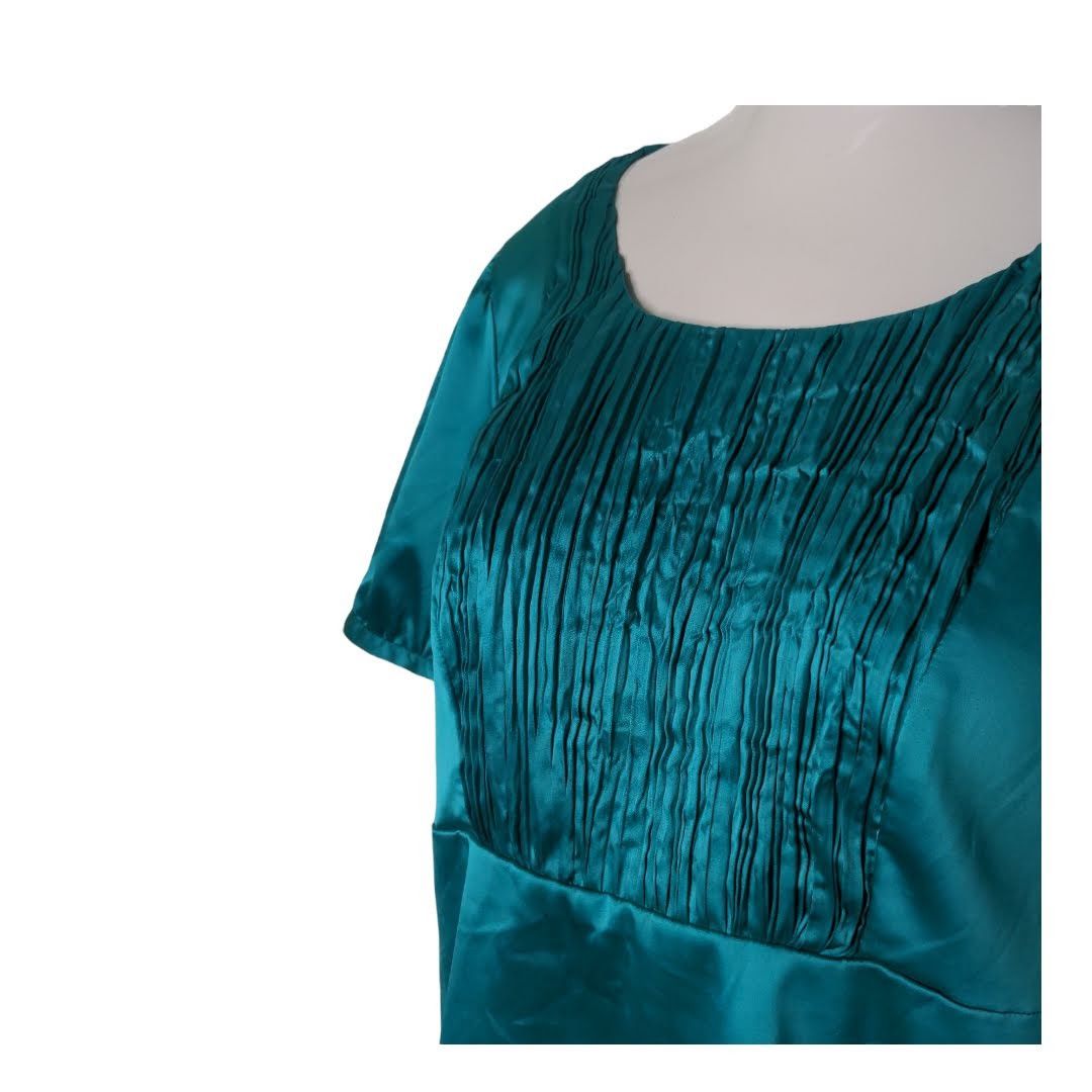 Other THE LIMITED Green Jewel Tone Shiny Career Pleated Top XL NEW Size XL / US 12-14 / IT 48-50 - 6 Thumbnail