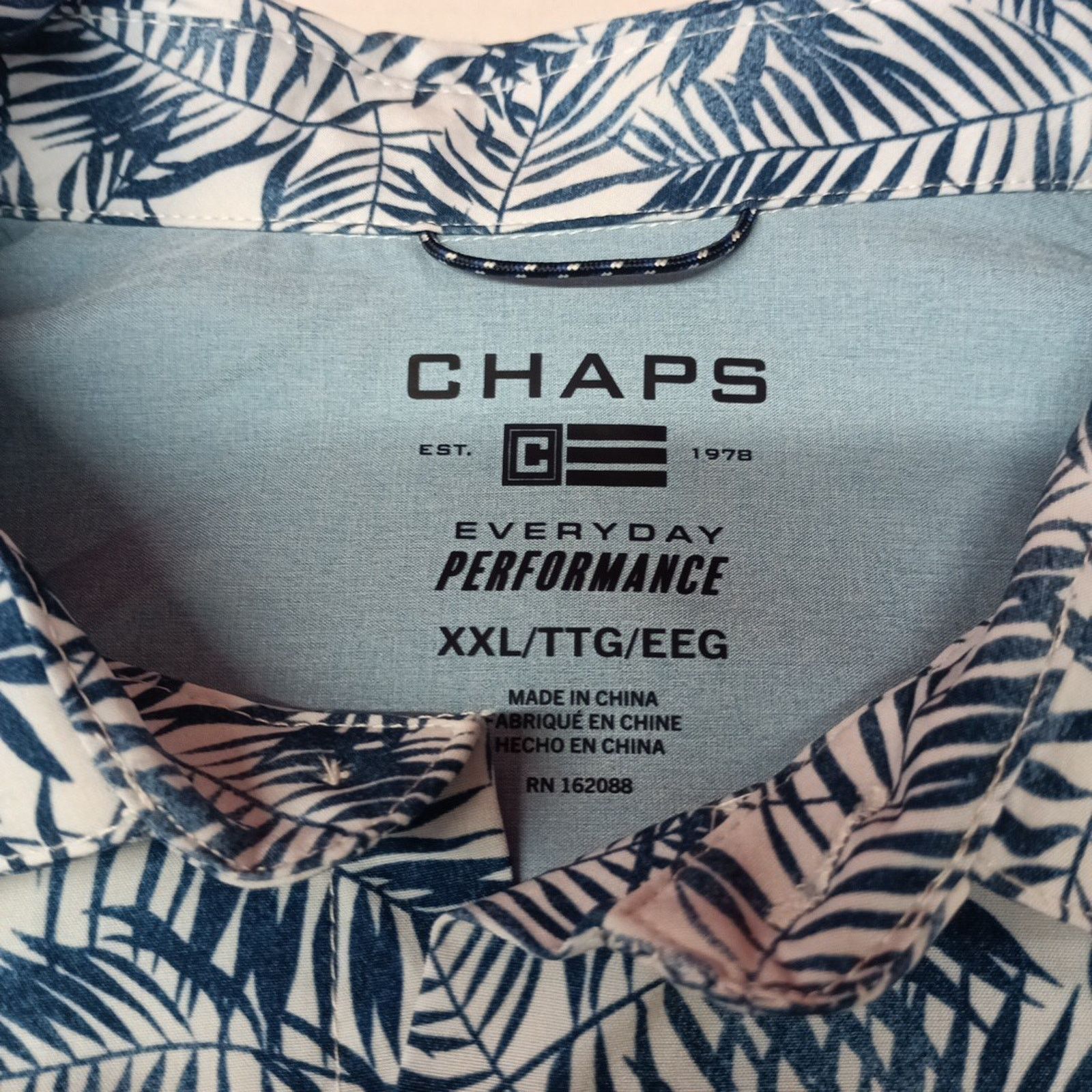 Chaps Chaps Woven Shirt Men's Size 2XL Blue Floral Stretch UPF 50 Size US XXL / EU 58 / 5 - 4 Thumbnail
