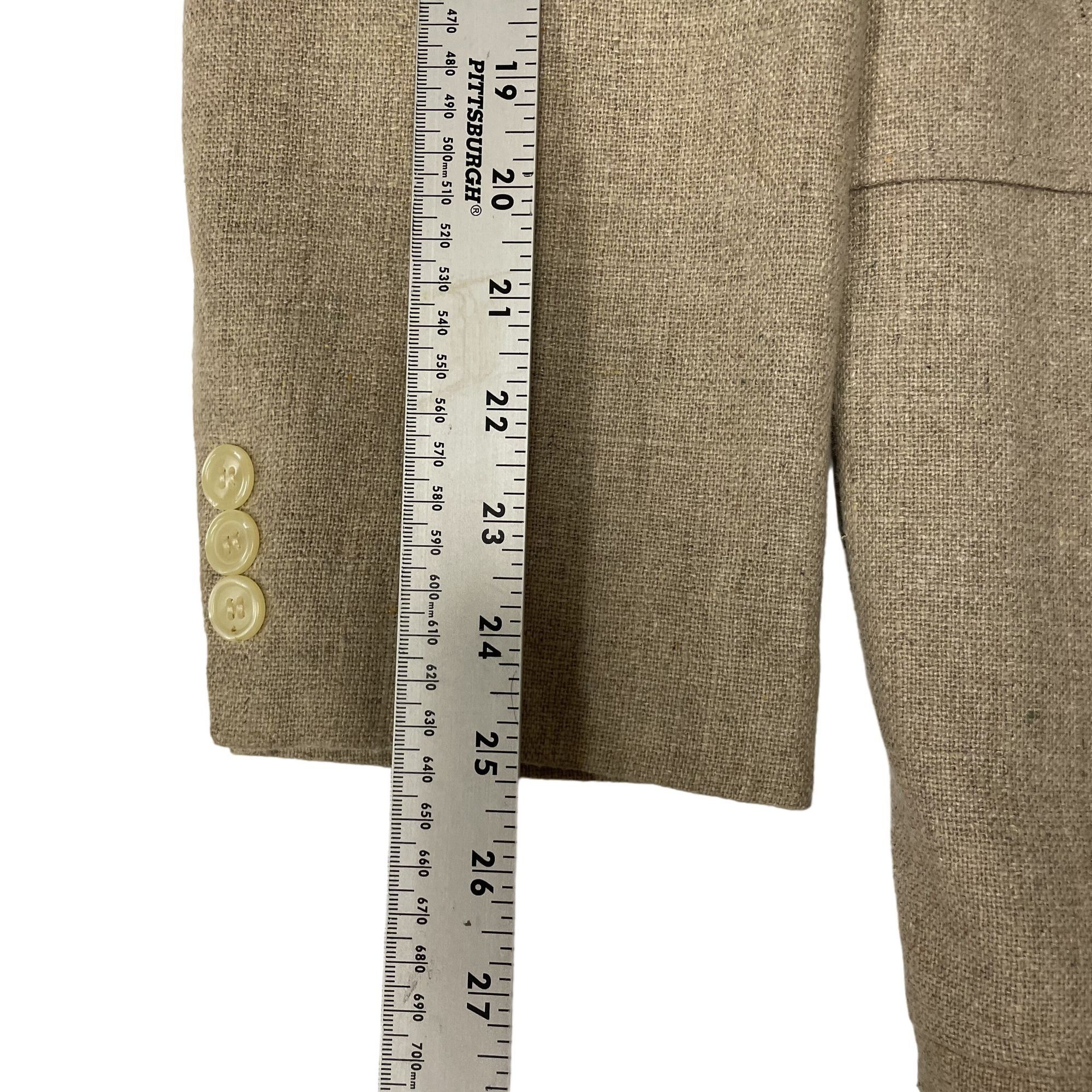 Jordache Vtg Jordache BEIGE TROPICAL Sport Coat NATURAL Jacket Size 40L - 9 Thumbnail