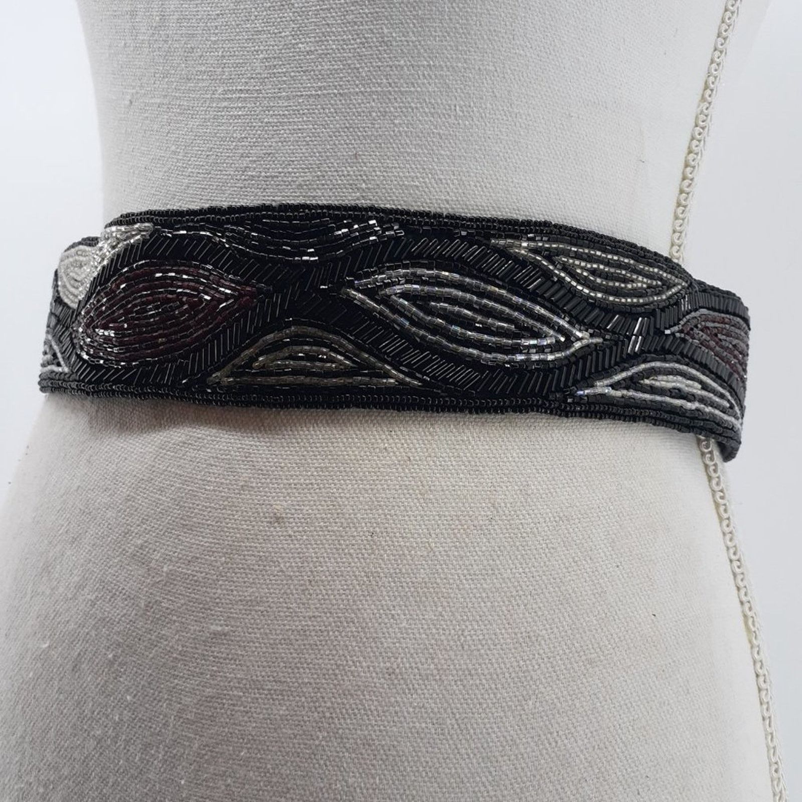 Vintage Vintage Women's Beaded Sequin Belt Sash 80's Cummerbund Glam Size ONE SIZE - 12 Thumbnail