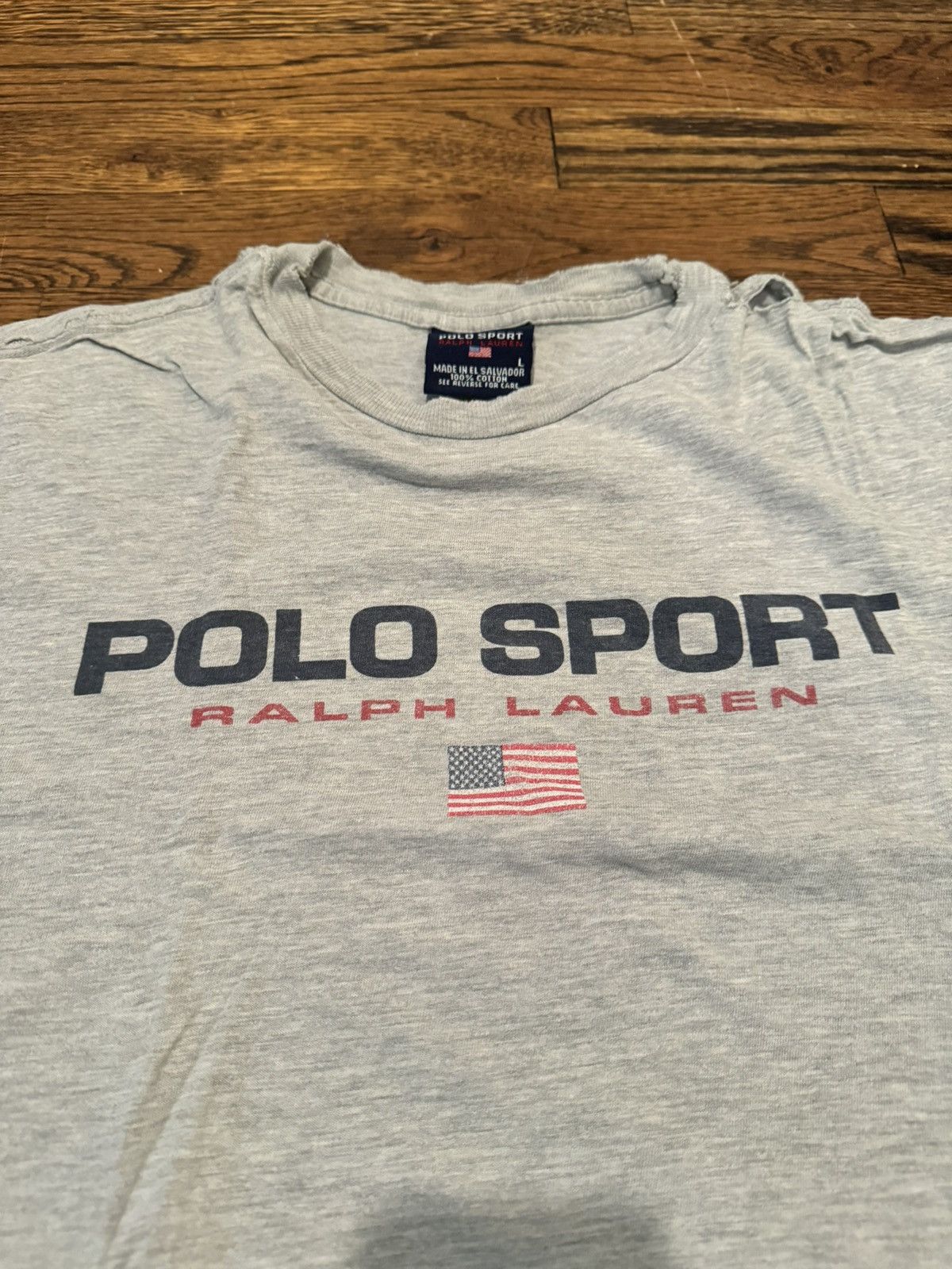 Polo Ralph Lauren Polo Sport Grey Tee Vintage Size US L / EU 52-54 / 3 - 2 Thumbnail