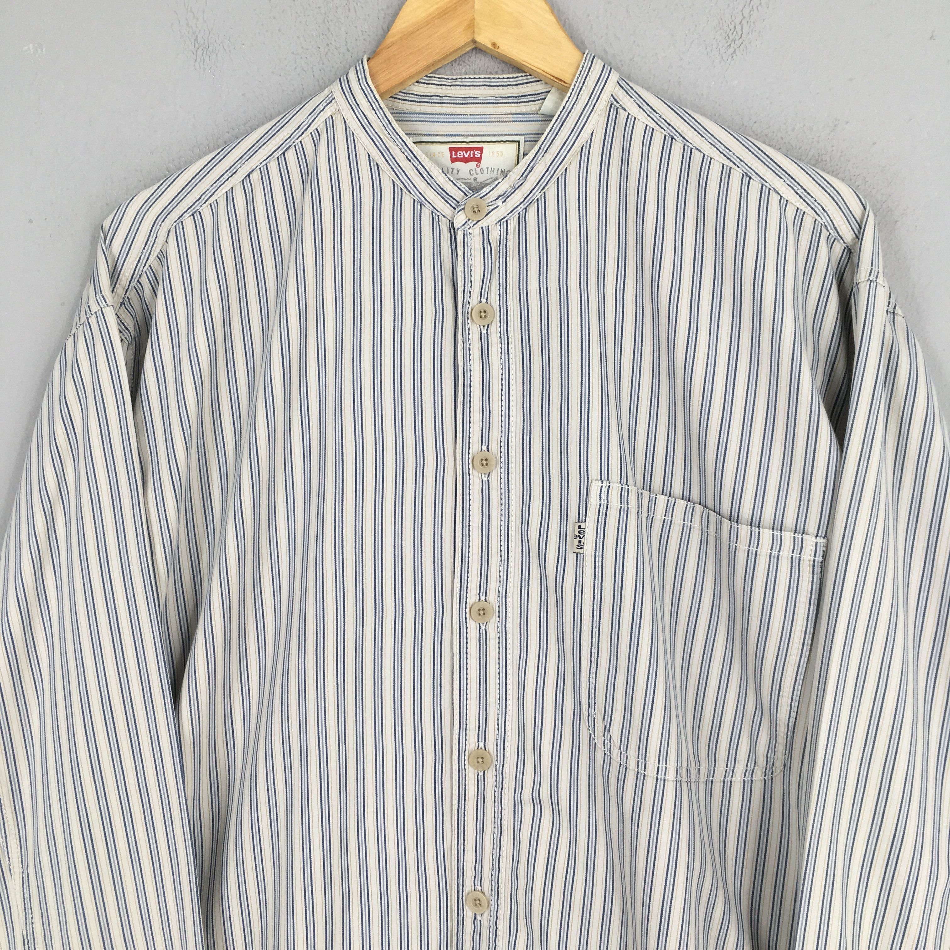 Levi's Vintage 90s Levis Jeans Striped Flannel Shirt Medium Size US M / EU 48-50 / 2 - 2 Thumbnail