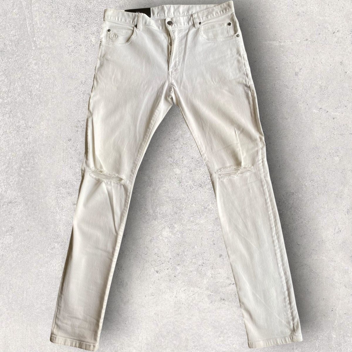 Balmain Balmain Knee Slit Slim Fit Jeans Size US 33 - 2 Thumbnail