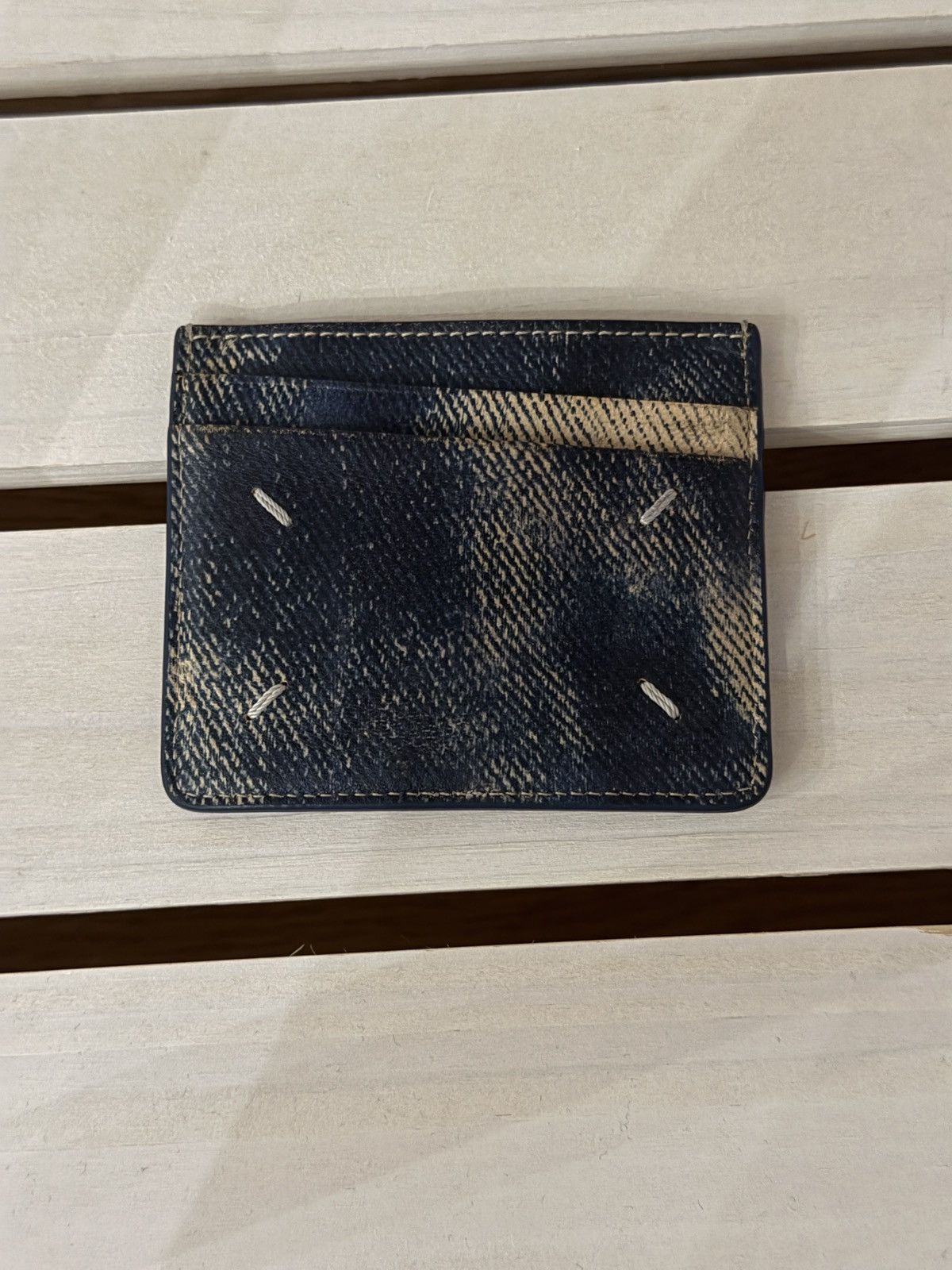 Maison Margiela Maison Margiela Denim Printed Leather Card Holder Size ONE SIZE - 1 Thumbnail