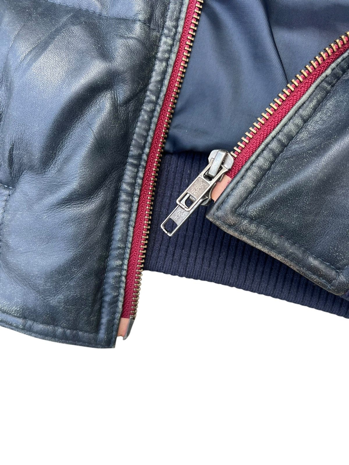 Japanese Brand VTG Nichiwa Wind Armour Patina Sheepskin Leather Down Jacket Size US L / EU 52-54 / 3 - 13 Thumbnail